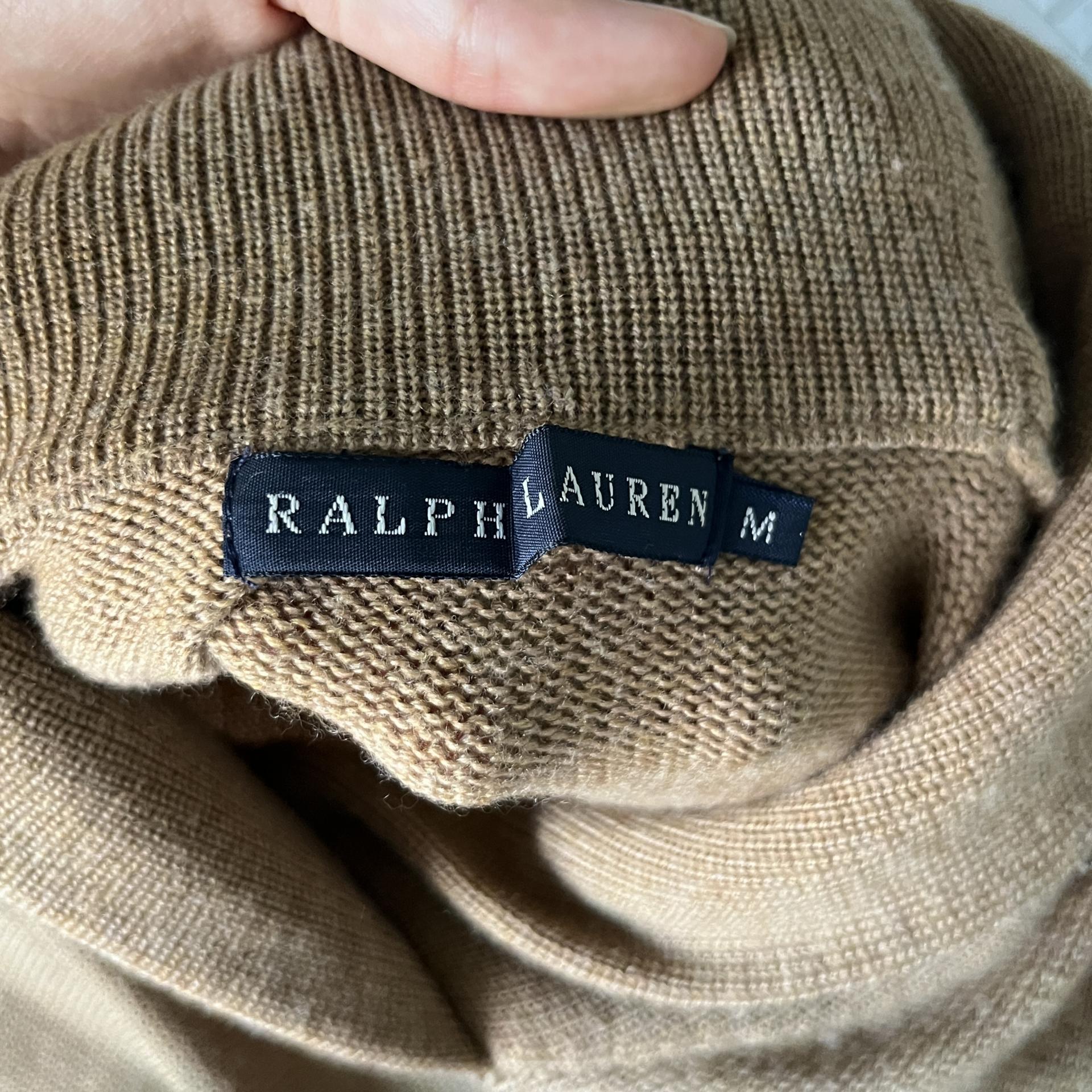 Polo Ralph Lauren Shawl Collar Kangaroo Pocket Wool Knit Sweater
