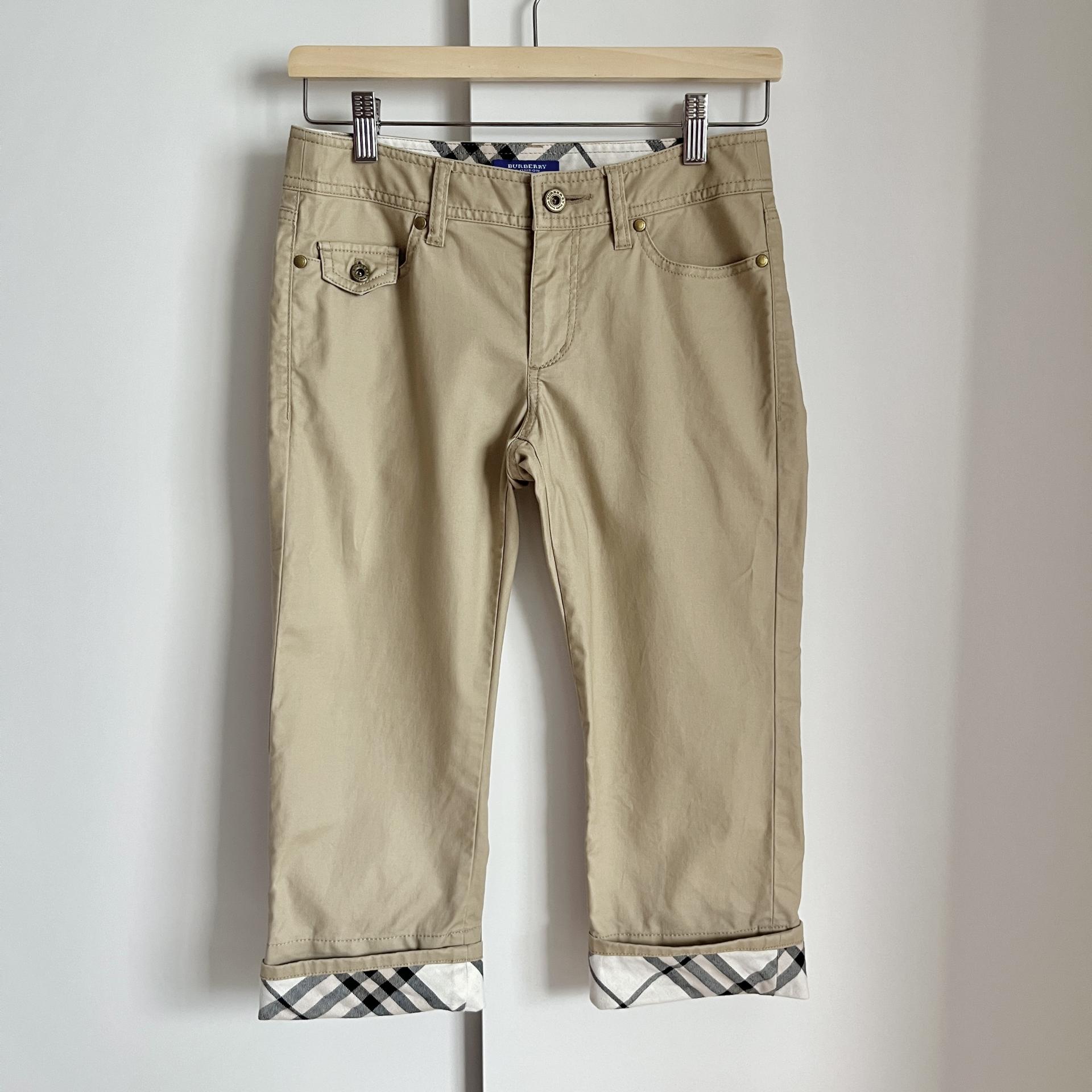 [ WOMAN ] BURBERRY Blue Label Nova Check Rolled-Up Capri Pants