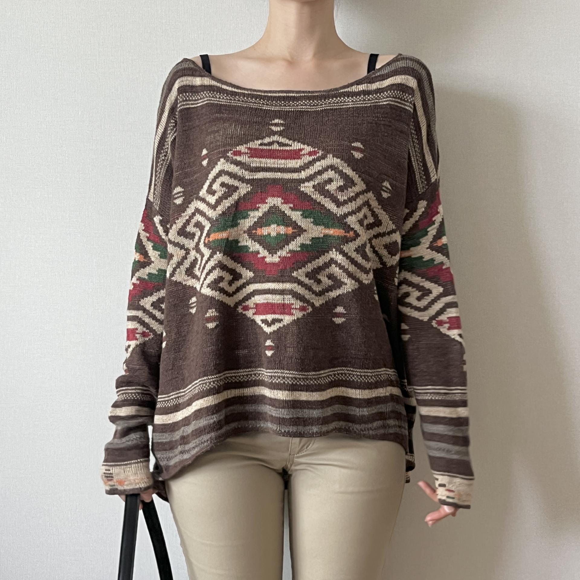 [ WOMAN ] Denim & Supply Ralph Lauren Navajo Aztec Pattern Crewneck Knit