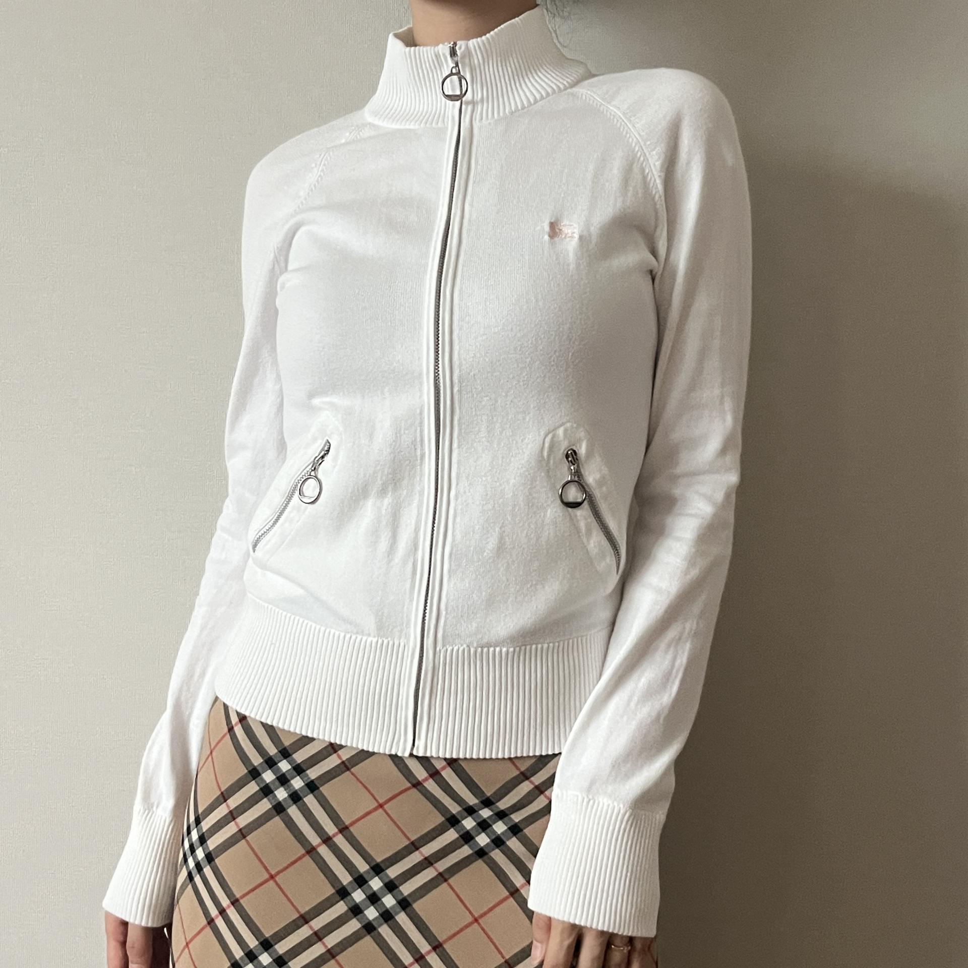 [ WOMAN ] Burberry Blue Label High-Neck Zip-Up Knit Cardigan