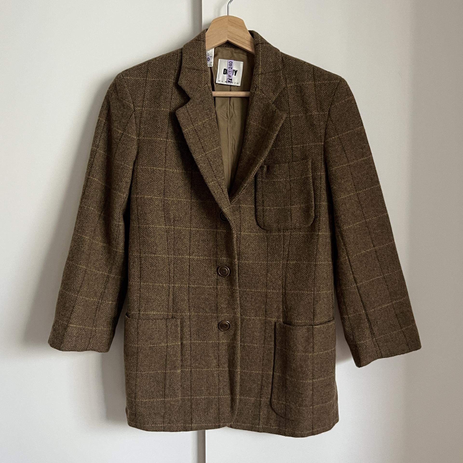 [ WOMAN ] DKNY Classic Check Wool 9부 Jacket