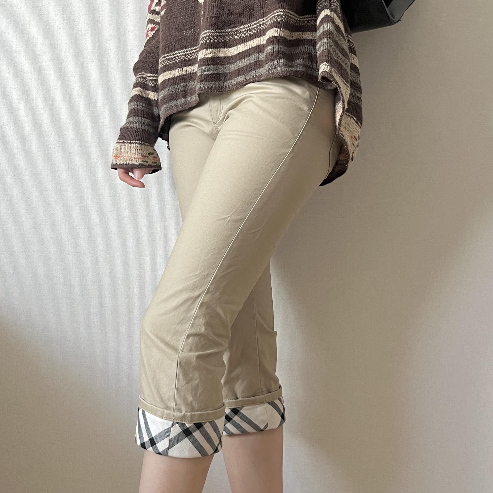 [ WOMAN ] BURBERRY Blue Label Nova Check Rolled-Up Capri Pants