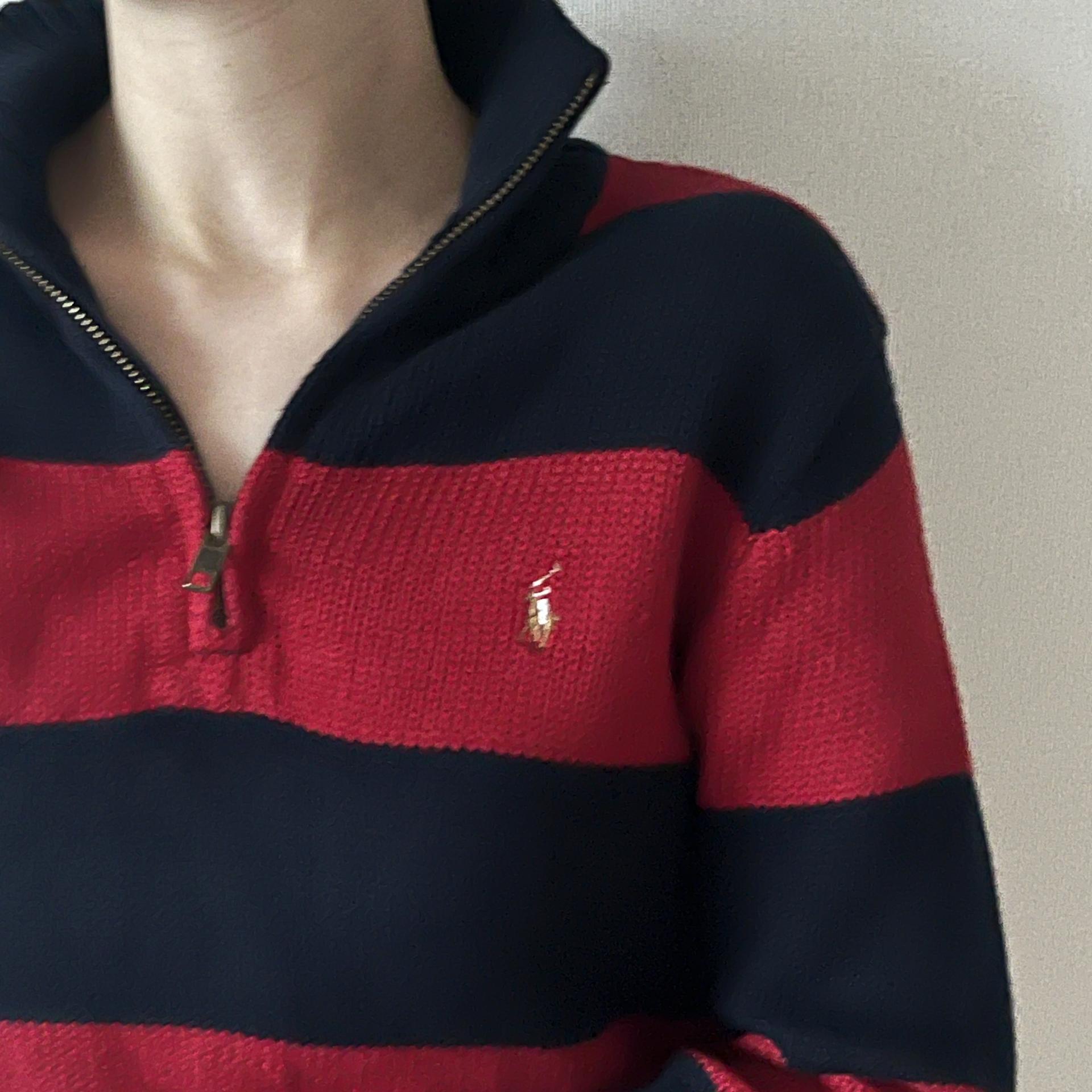 Polo Ralph Lauren Bold Stripe Half-Zip Knit Sweater