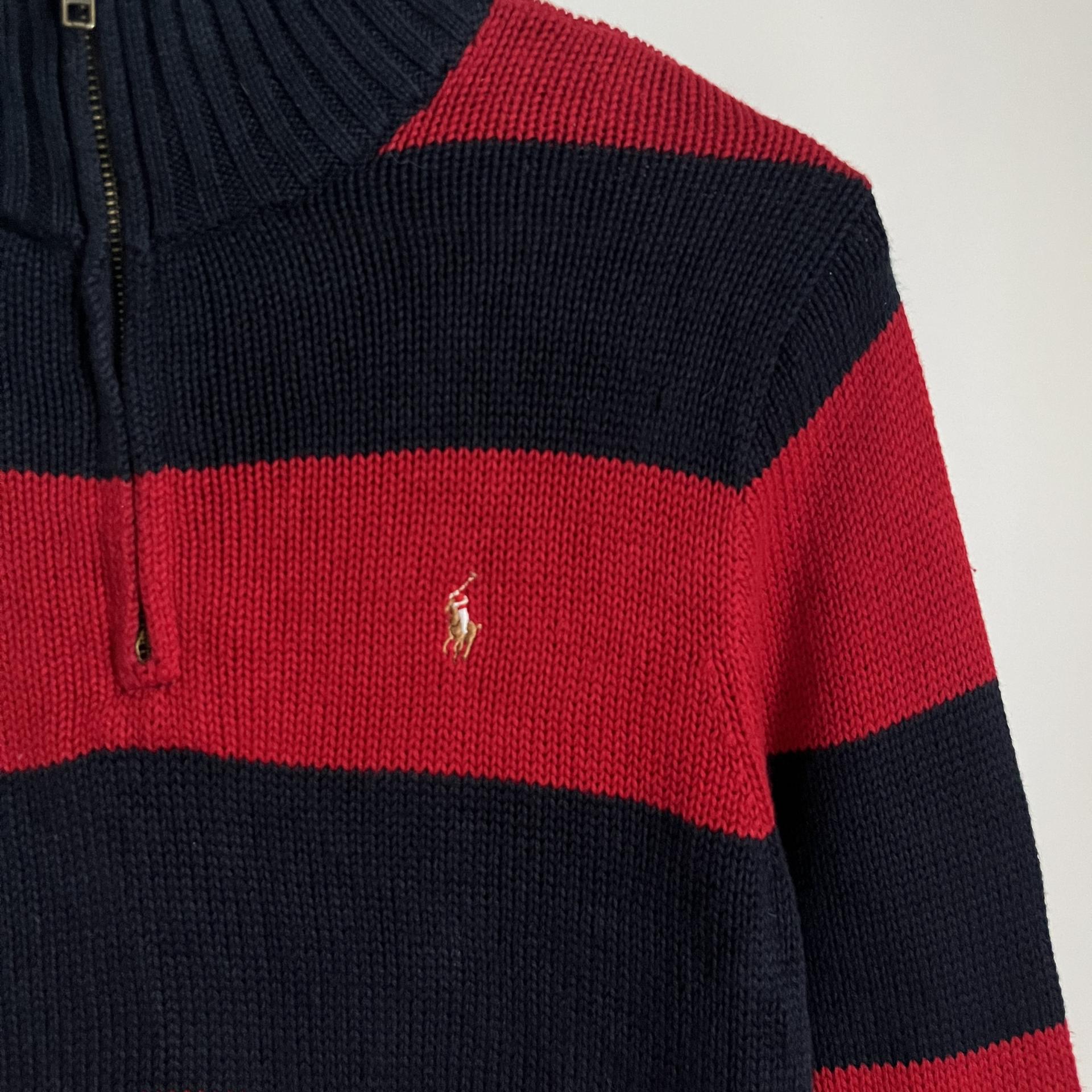 Polo Ralph Lauren Bold Stripe Half-Zip Knit Sweater