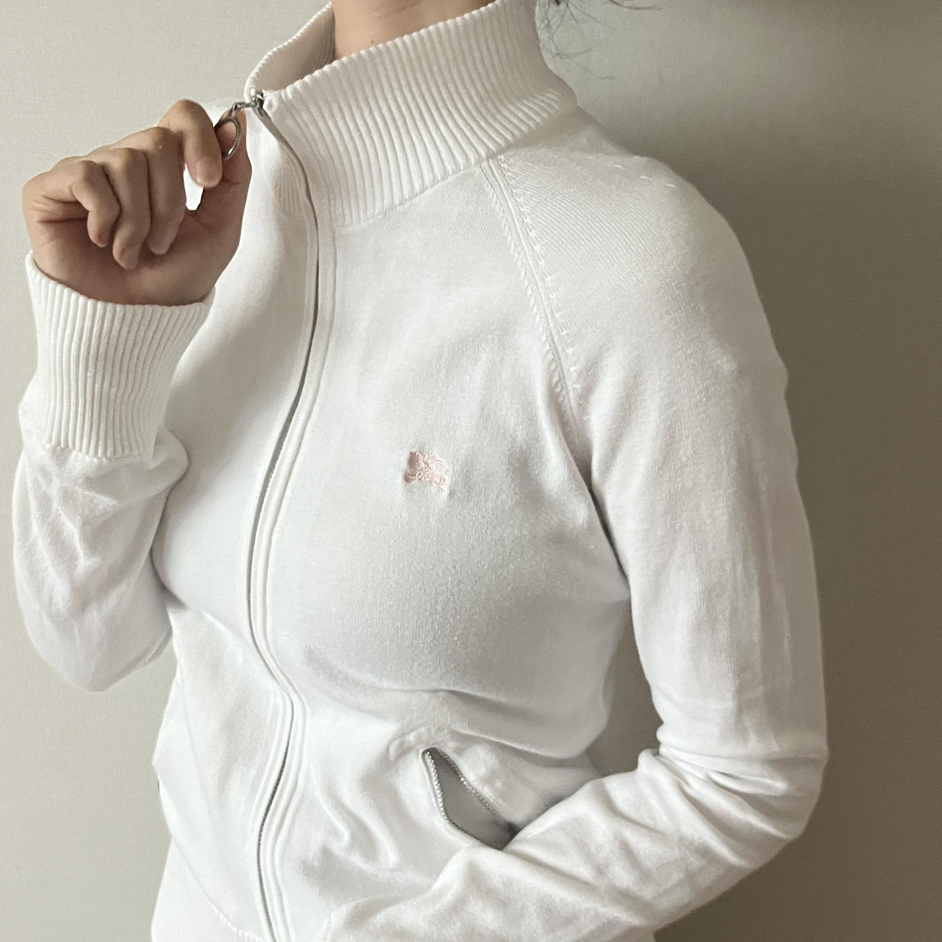 [ WOMAN ] Burberry Blue Label High-Neck Zip-Up Knit Cardigan
