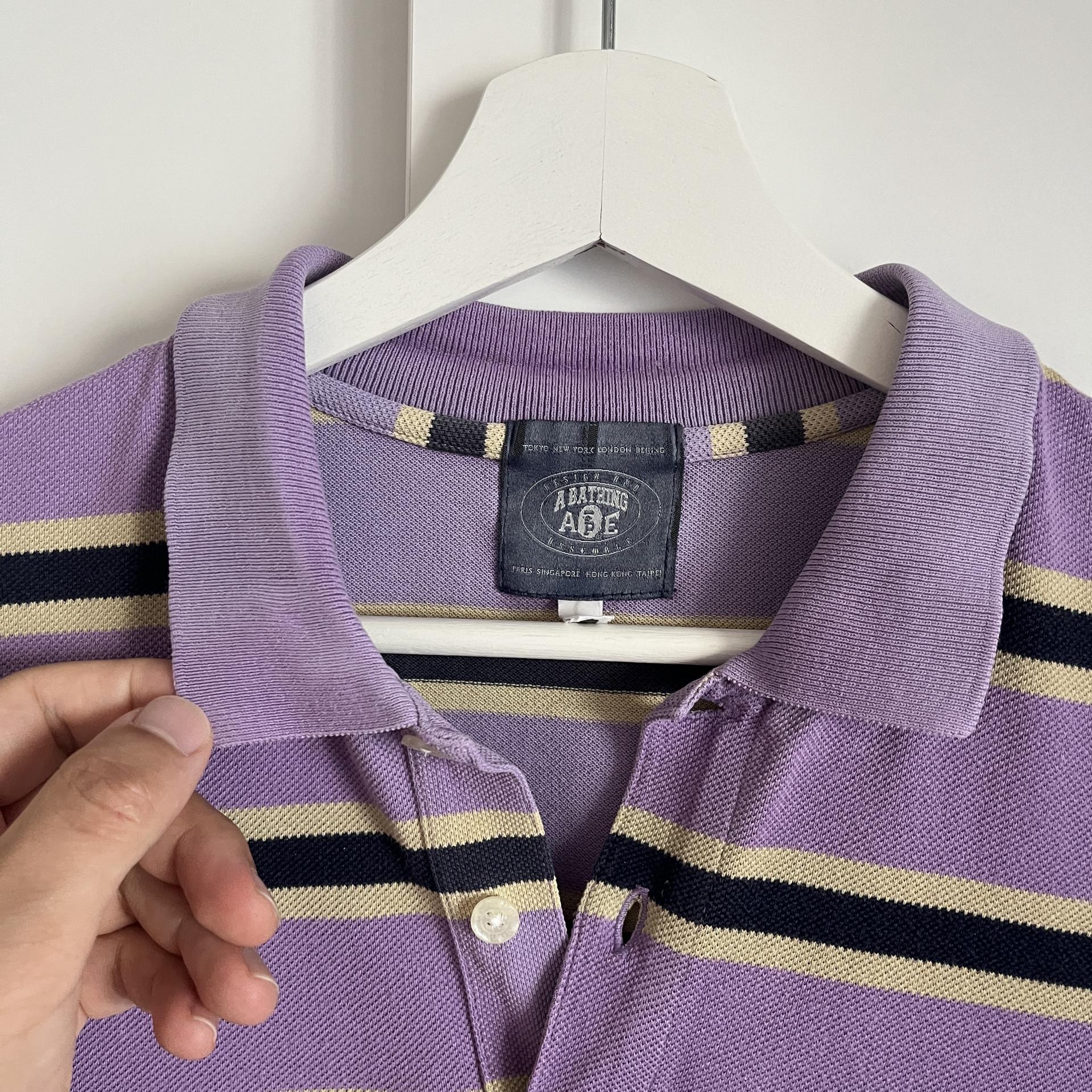 [ UNISEX ] BAPE A Bathing Ape Stripe PK Shirt ( Made in JAPAN )