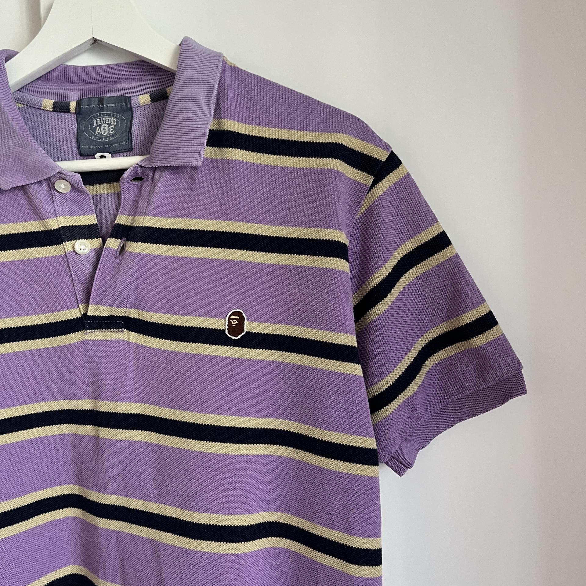 [ UNISEX ] BAPE A Bathing Ape Stripe PK Shirt ( Made in JAPAN )