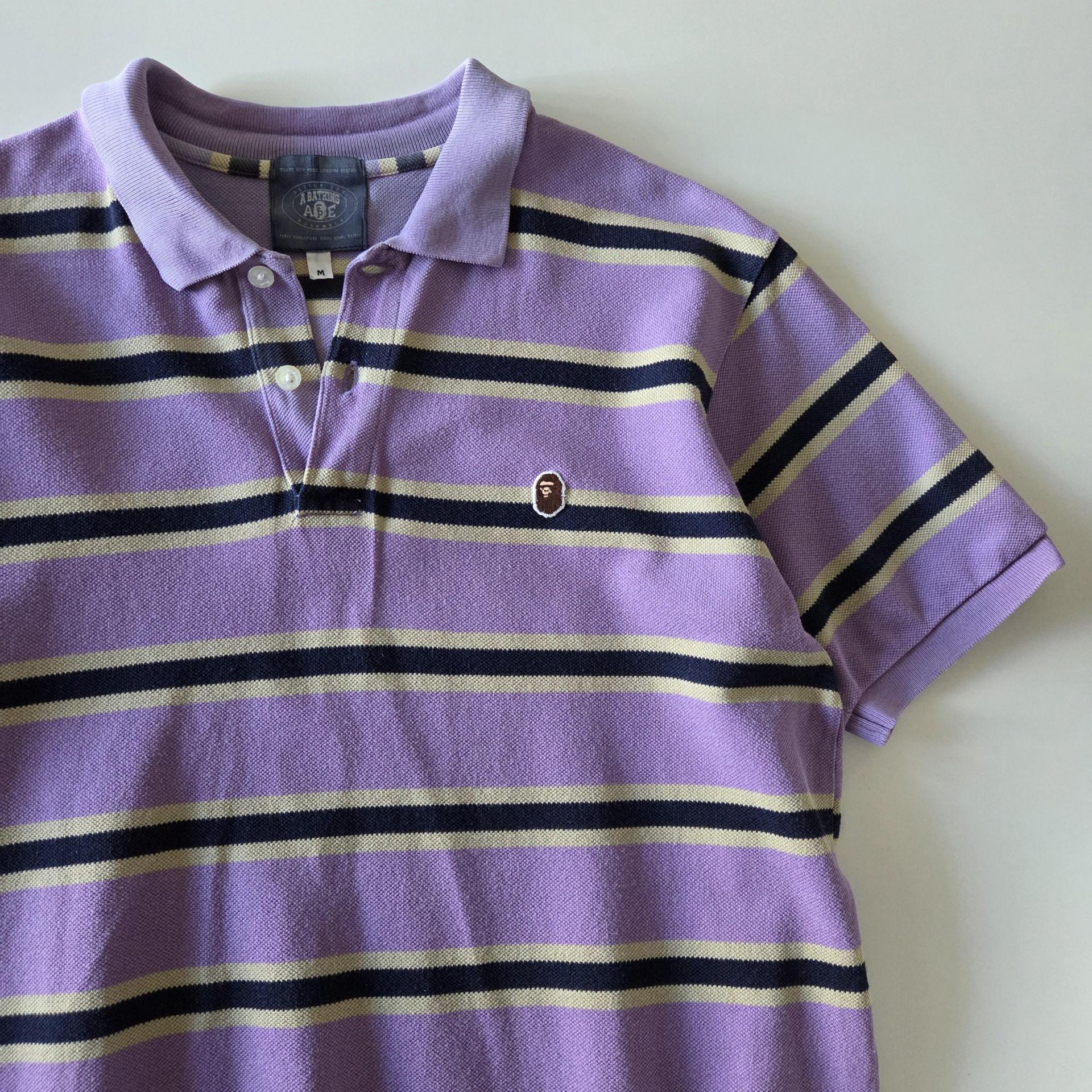 [ UNISEX ] BAPE A Bathing Ape Stripe PK Shirt ( Made in JAPAN )