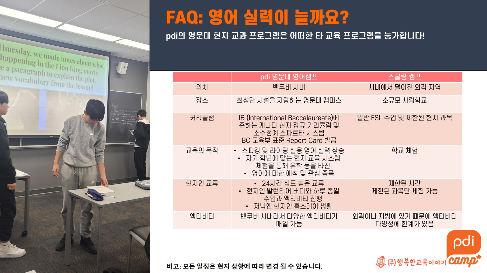 2027 겨울방학 캐나다·미국 영어캠프 모집(나홀로캠프 / 가족캠프)