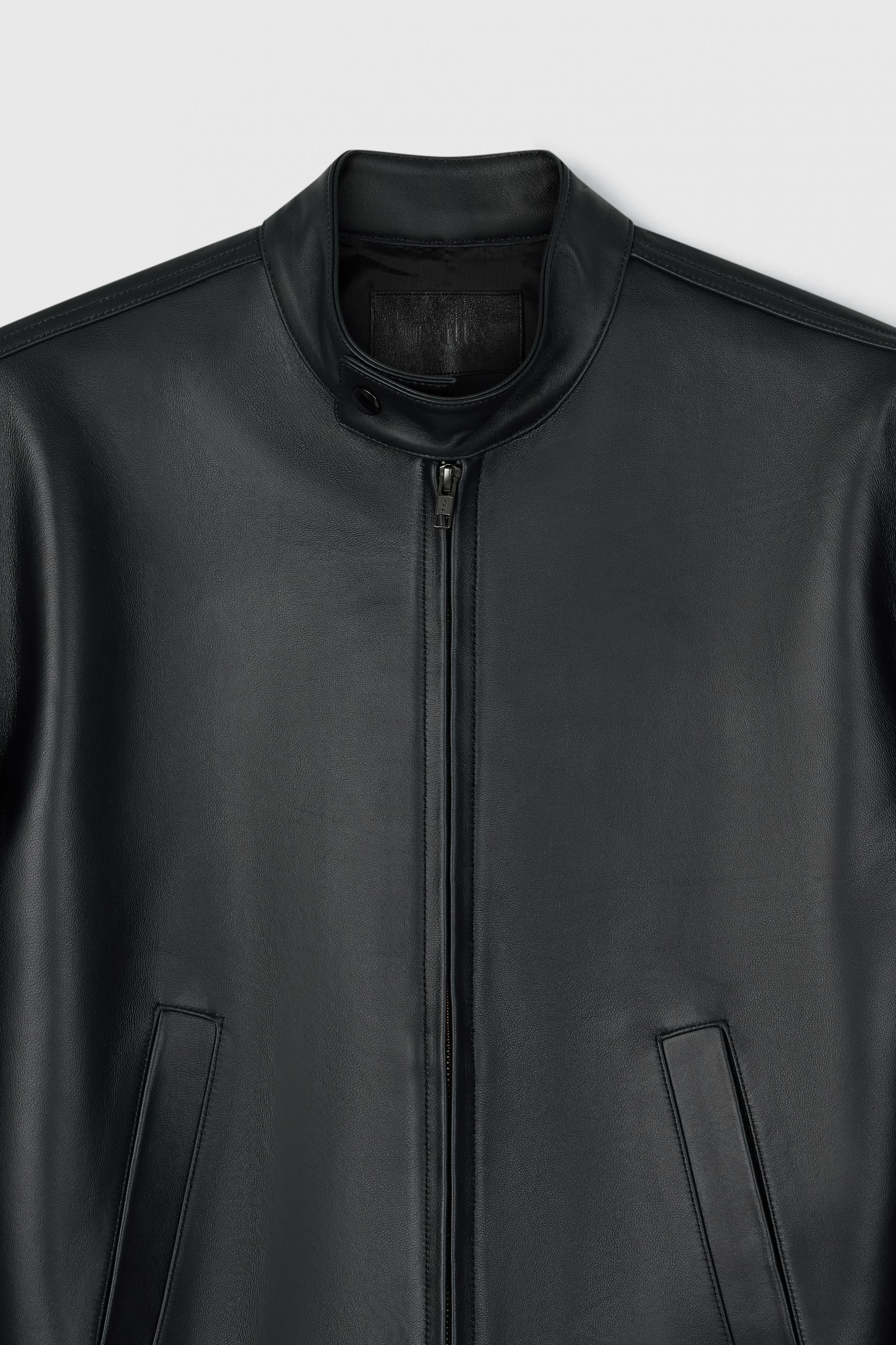 COMAN LAMBSKIN CAFE RACER JACKET BLACK