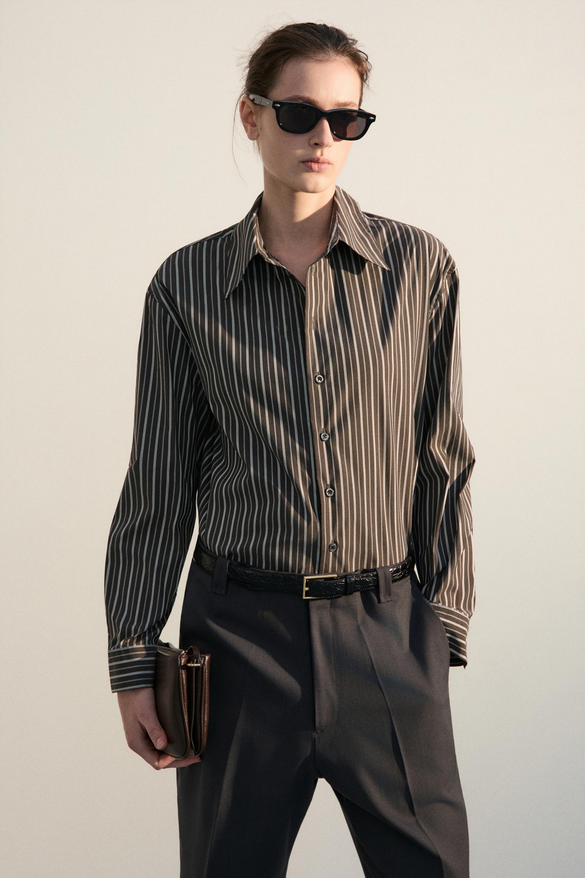 PASCAL STRIPE BOY SHIRT GLITCH BLACK