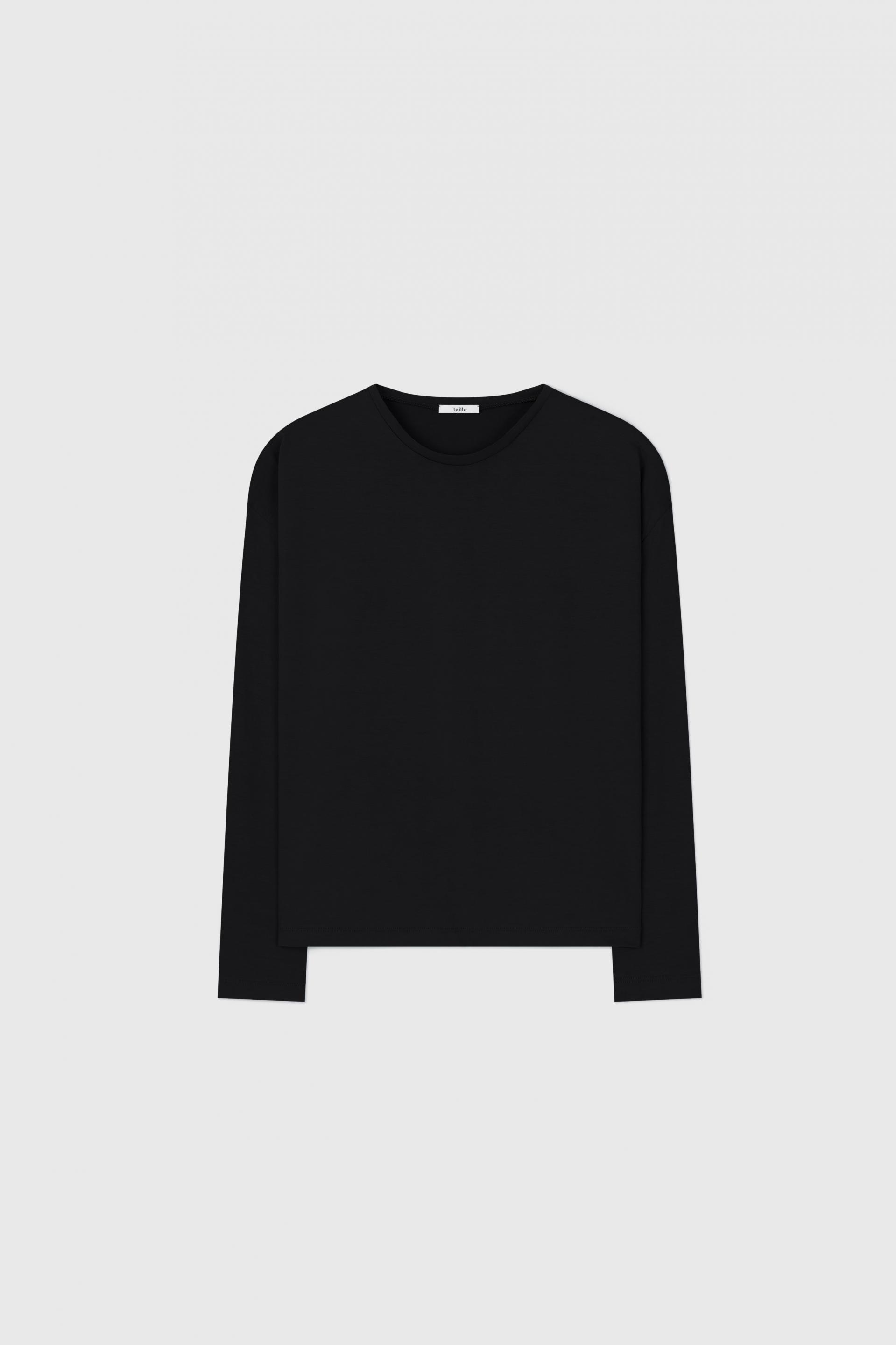 COTTON SILKY JERSEY TOP BLACK