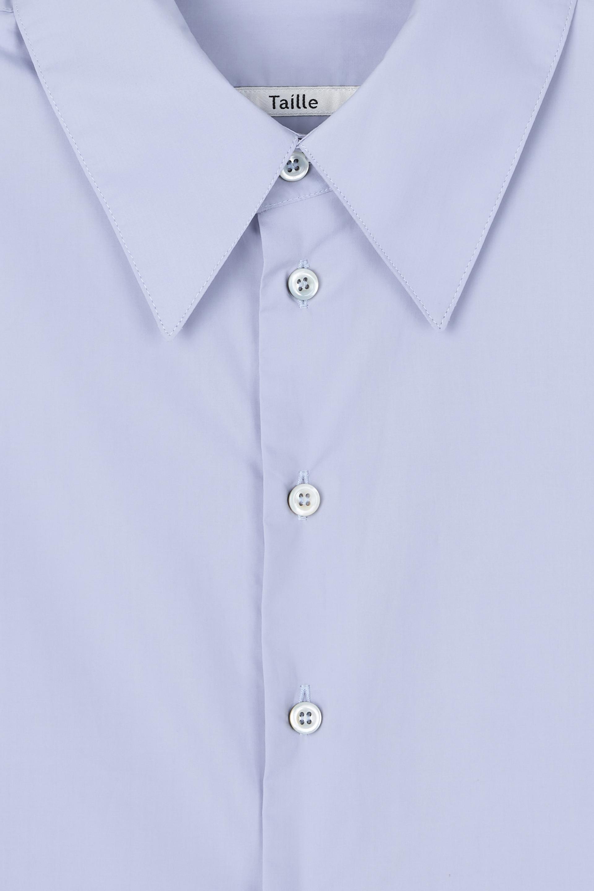 SOLID COTTON POPLIN BOY SHIRT BLUE