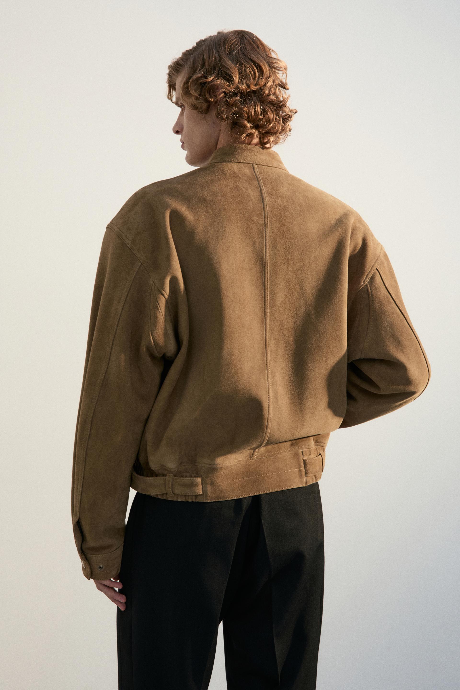 COMAN LAMBSKIN CAFE RACER JACKET TOBACCO