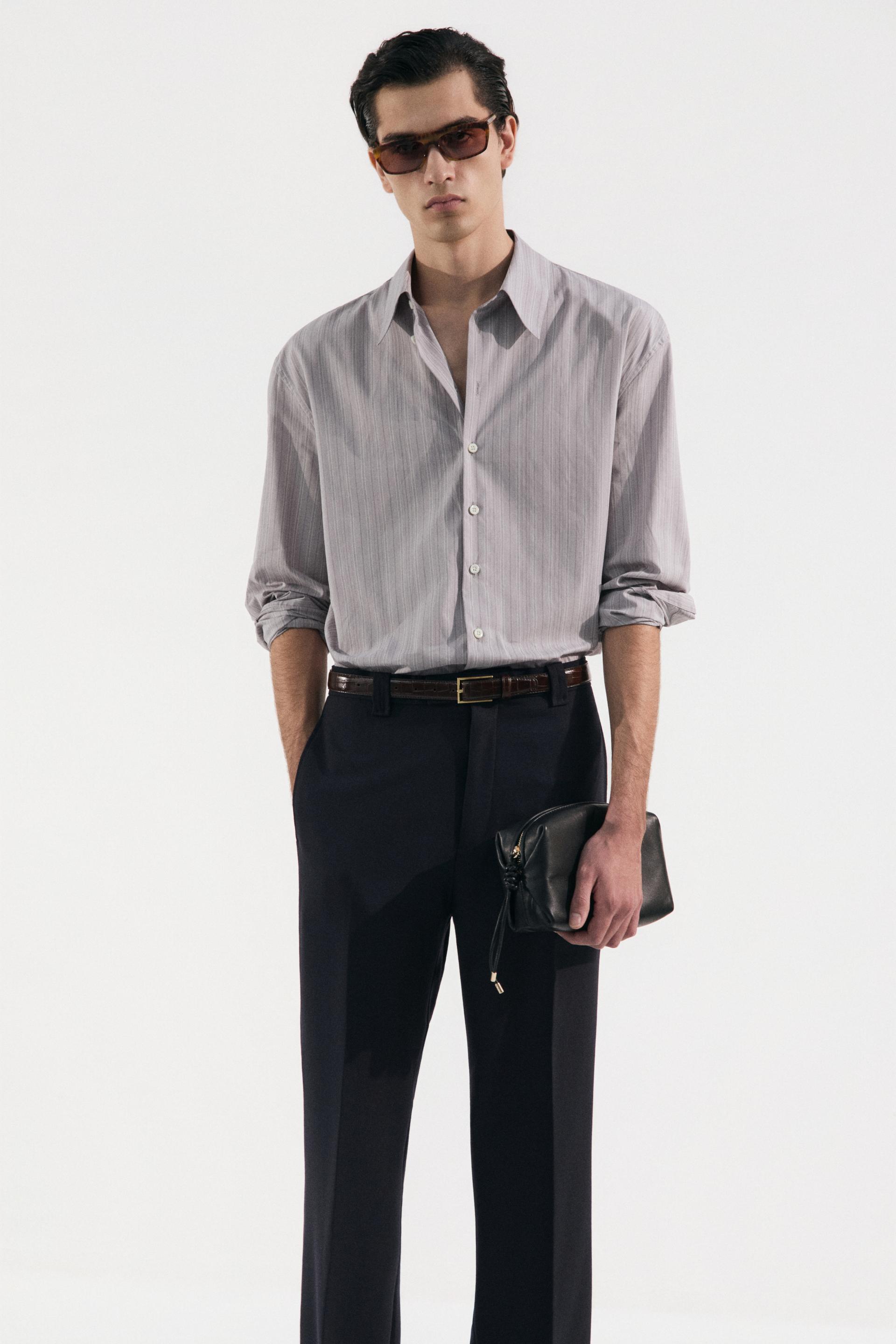 CARNABY FLARED WOOL TROUSERS DARK NAVY