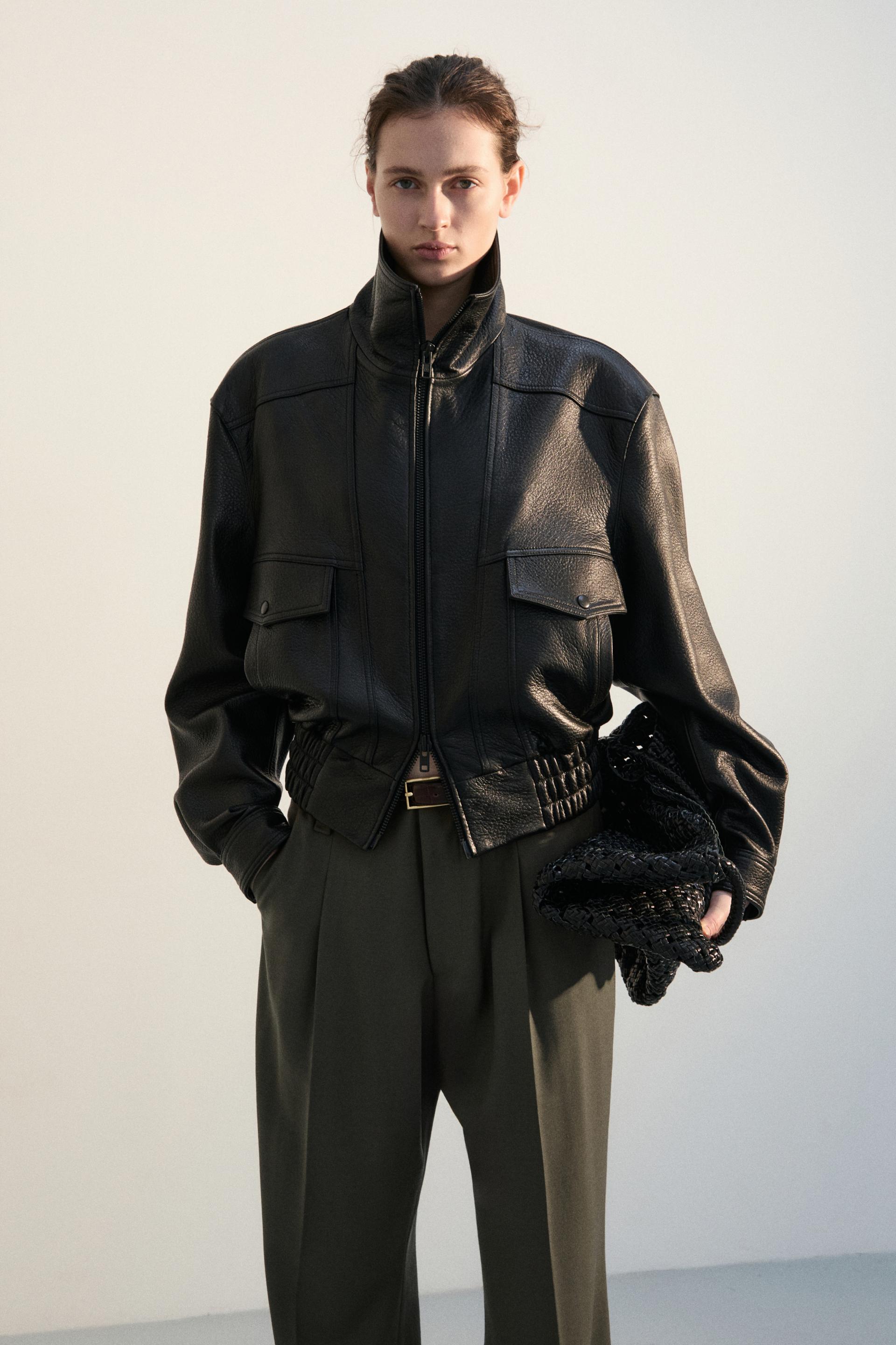 PORTO LAMBSKIN BOMBER JACKET BLACK