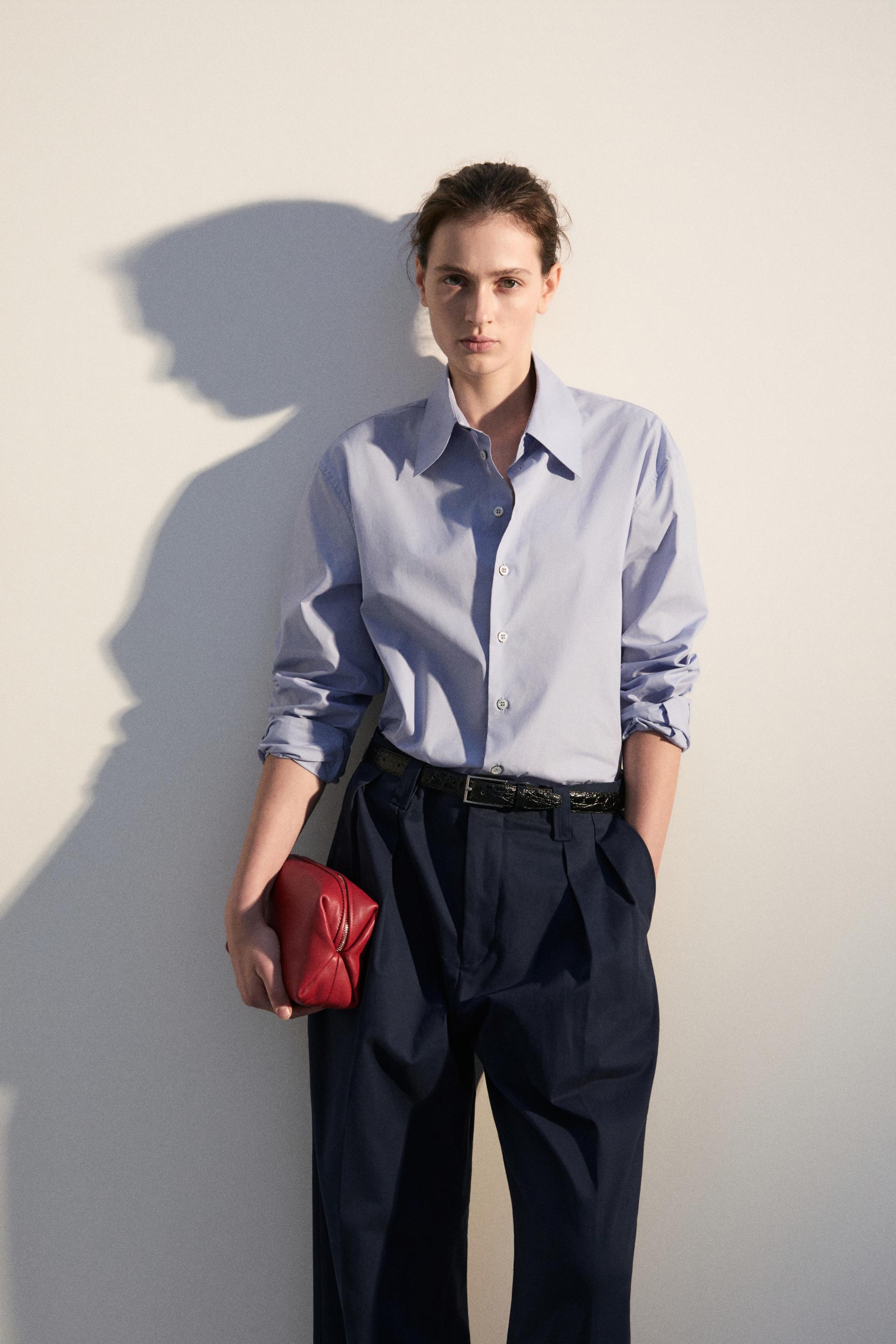 KILT TAILORED COTTON TROUSERS BLUE NAVY