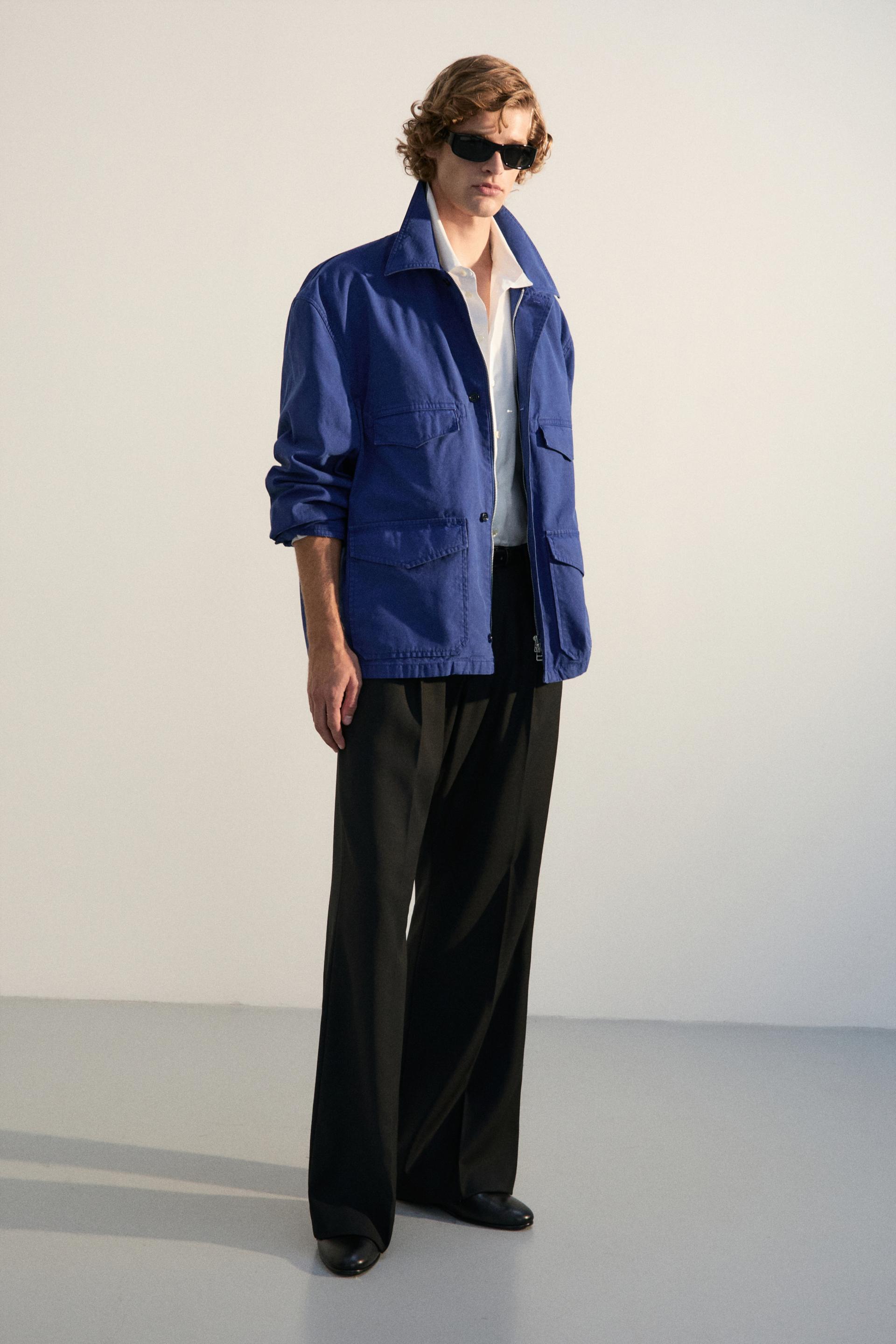 DOLEN COTTON SERGE FIELD JACKET BLEU
