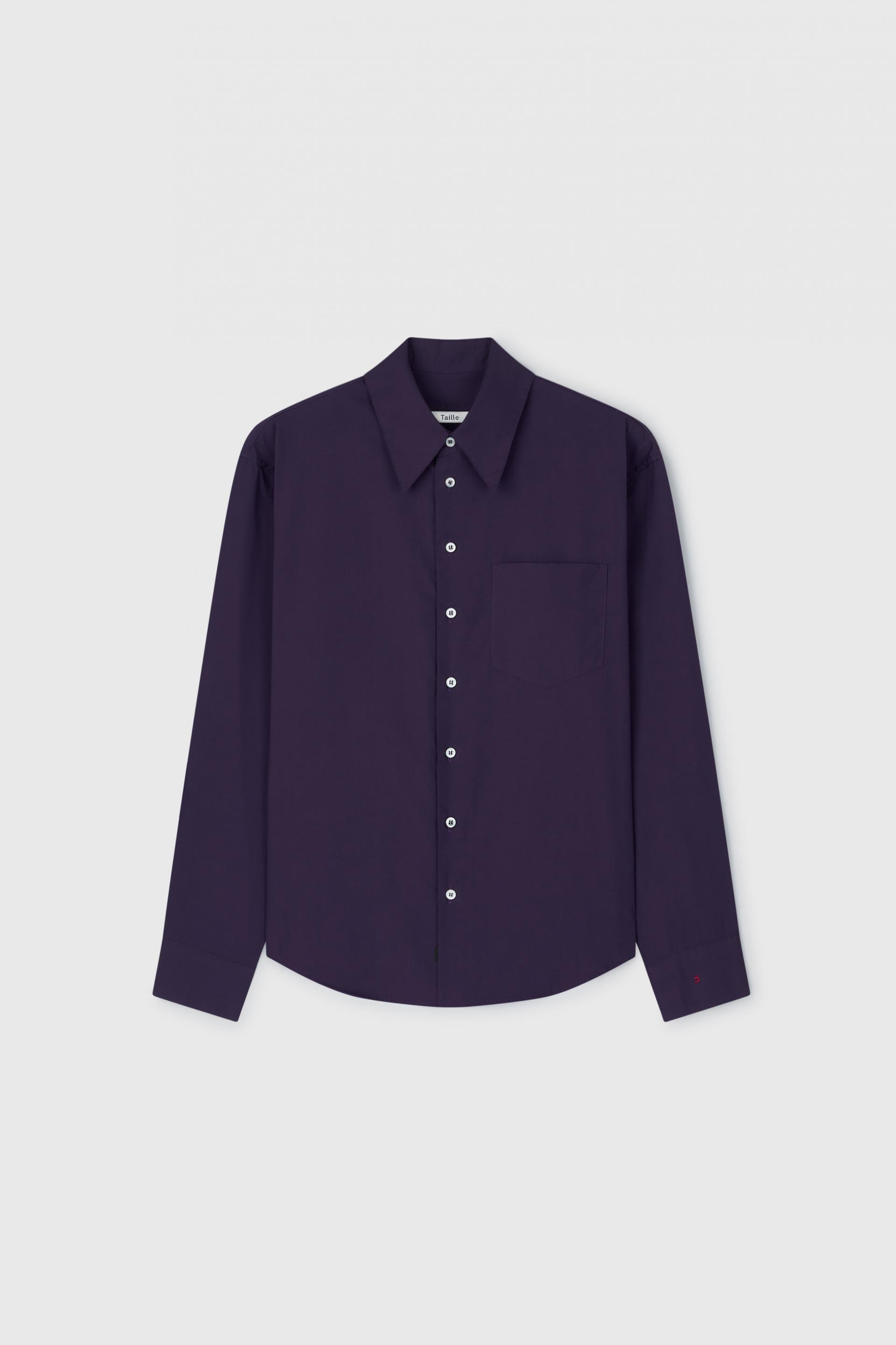 SOLID COTTON POLPLIN BOY SHIRT MULBERRY