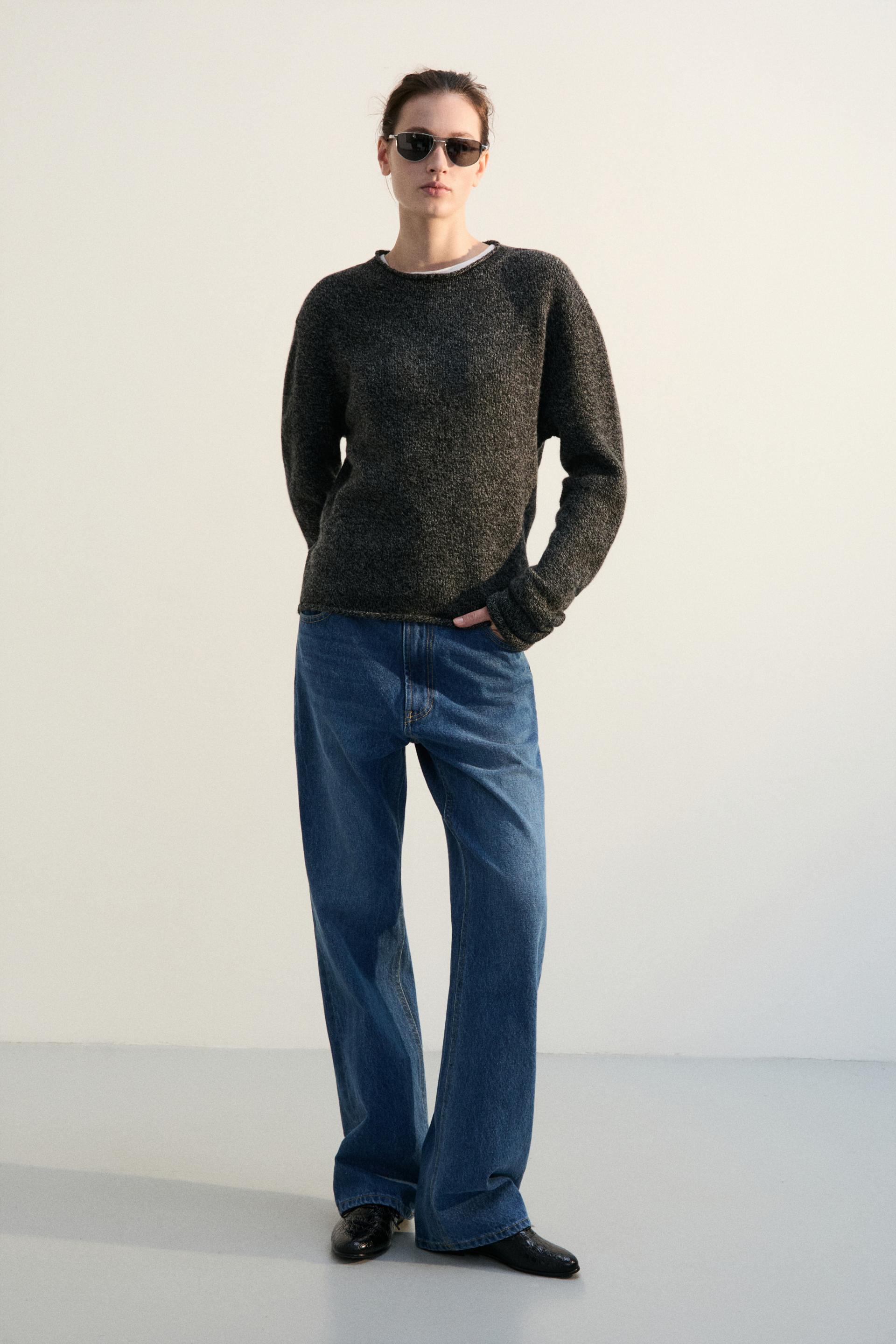 AGNES ROLLNECK KNIT SWEATER SALT AND PEPPER