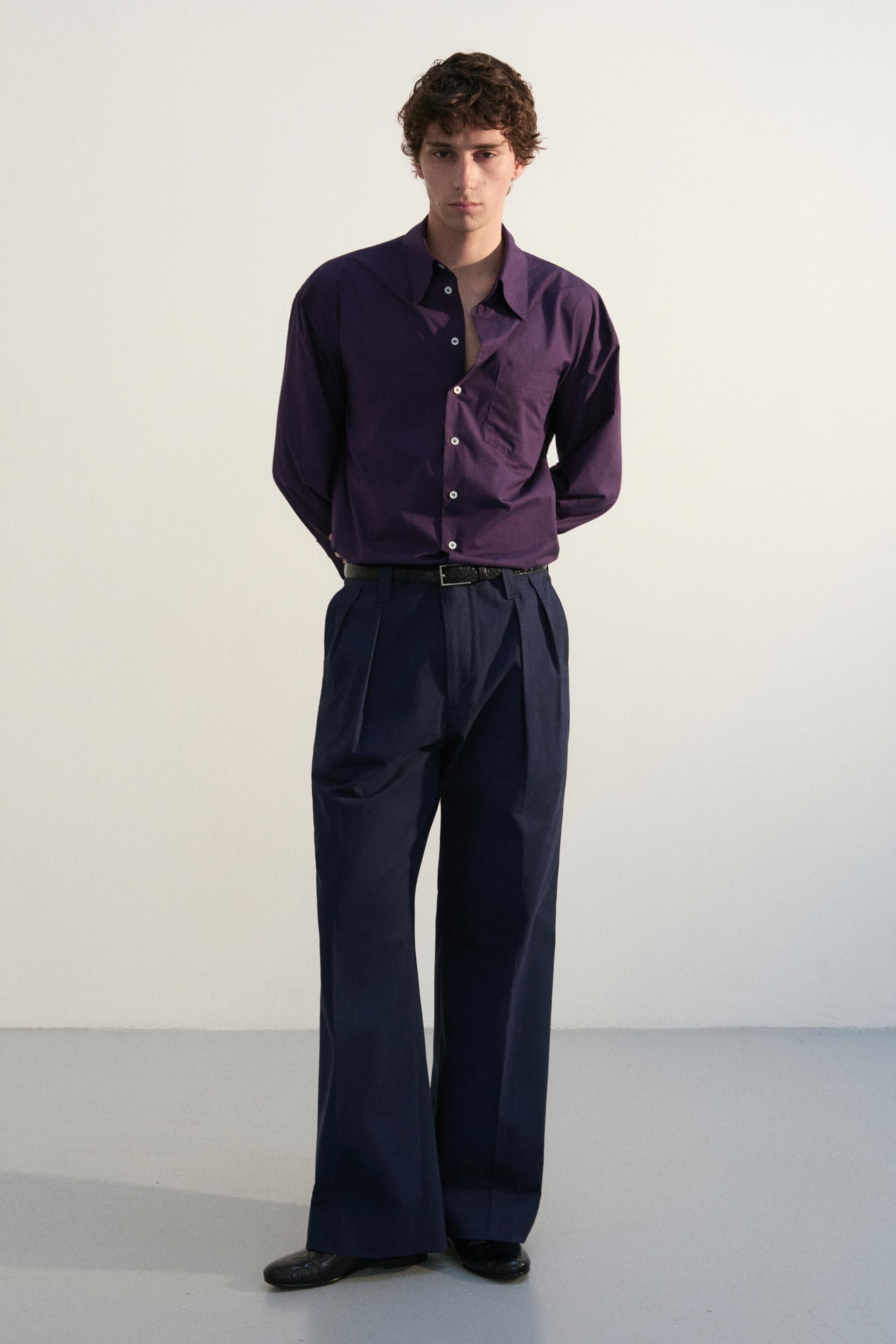 KILT TAILORED COTTON TROUSERS BLUE NAVY