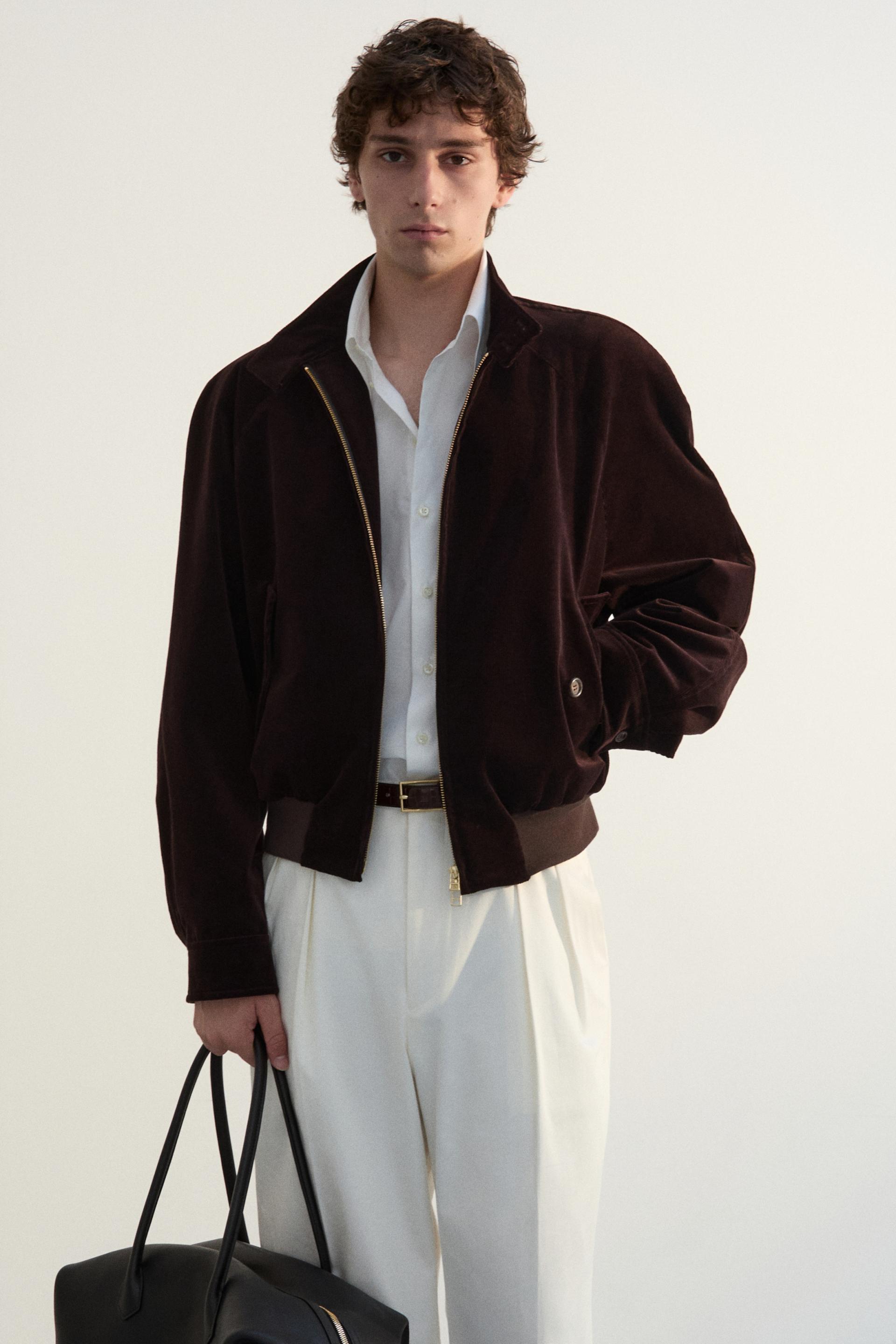 MONO CORDUROY HARRINGTON JACKET DARK PECAN