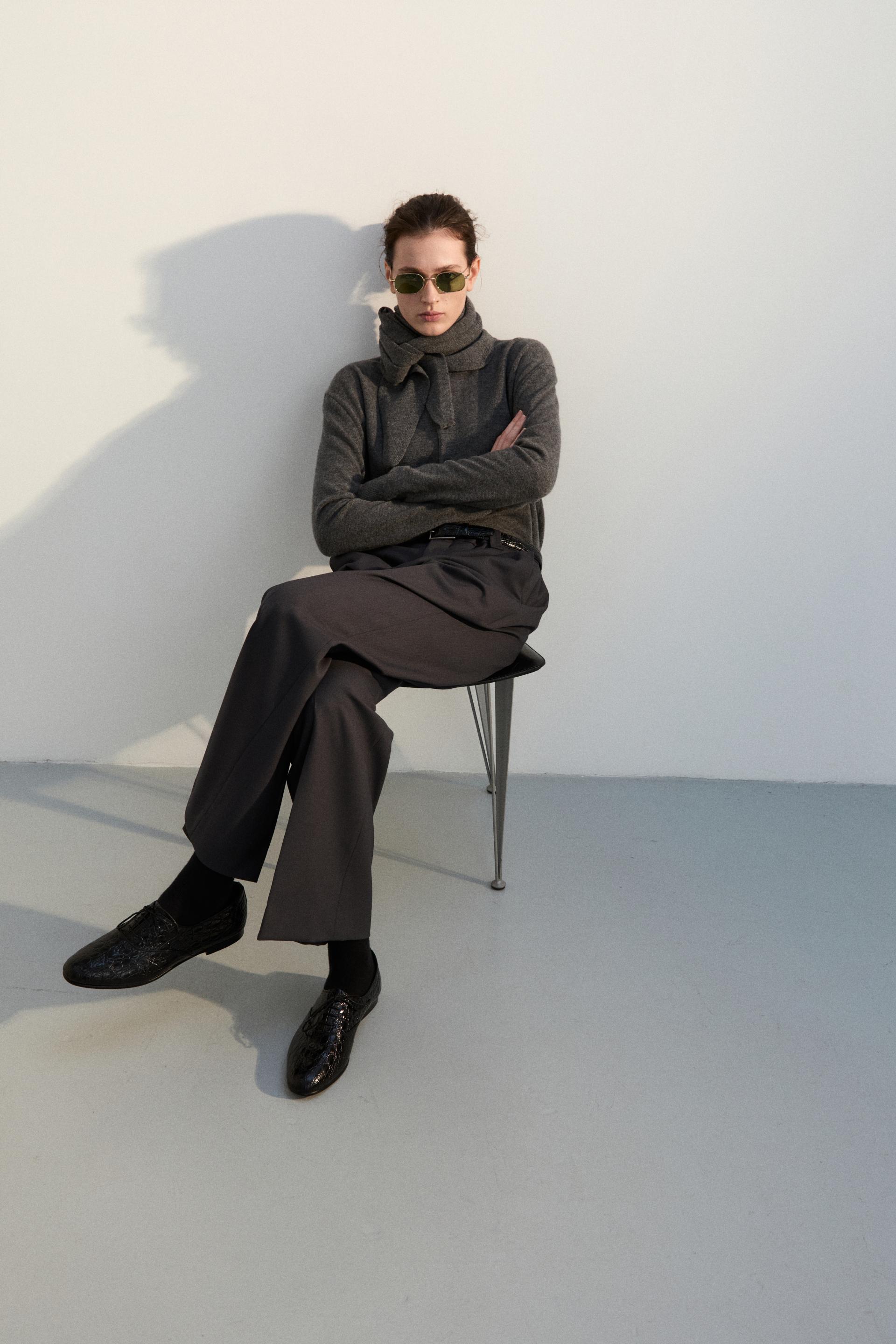 FONTA WOOL DRESS TROUSERS GALENA GREY