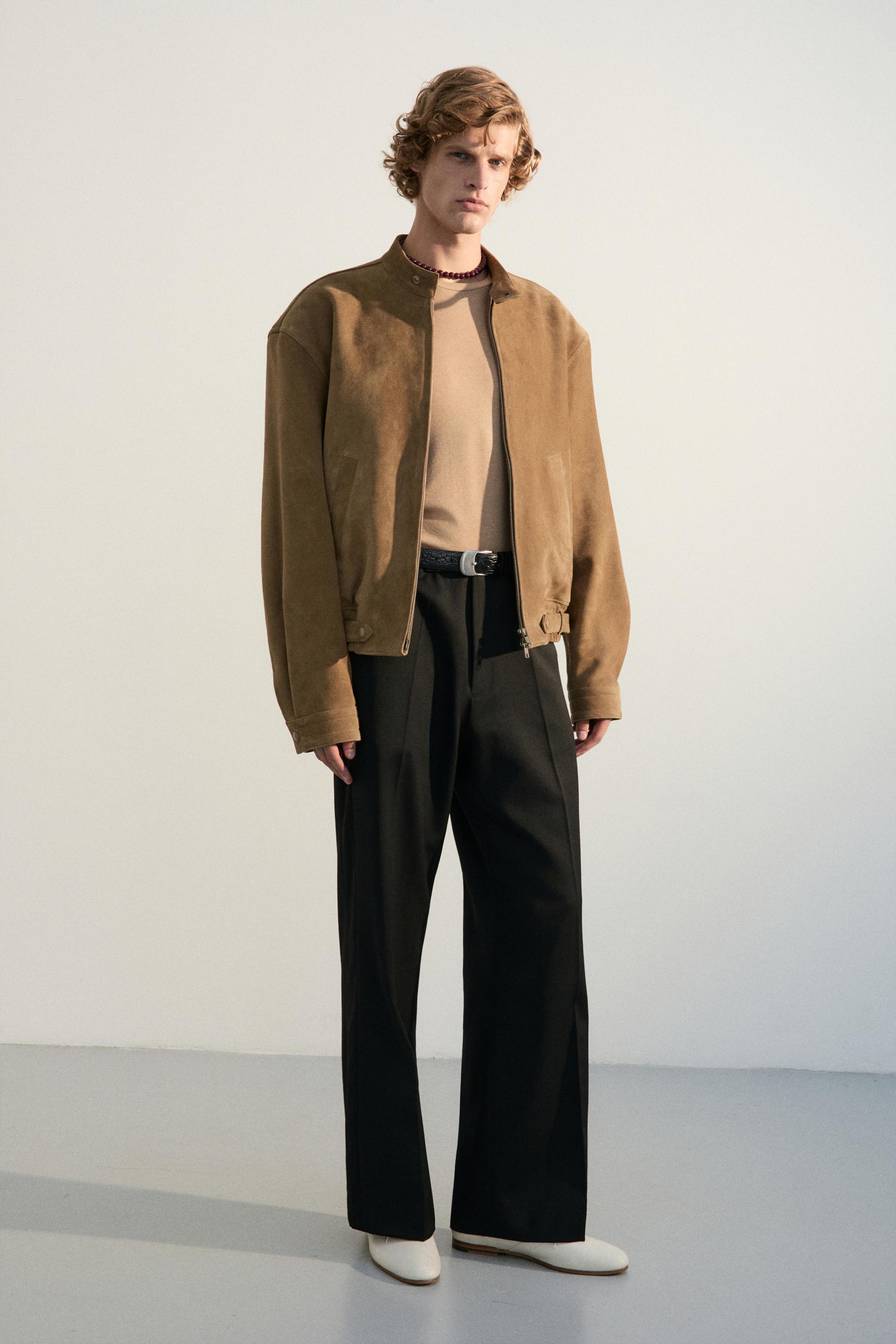 COMAN LAMBSKIN CAFE RACER JACKET TOBACCO