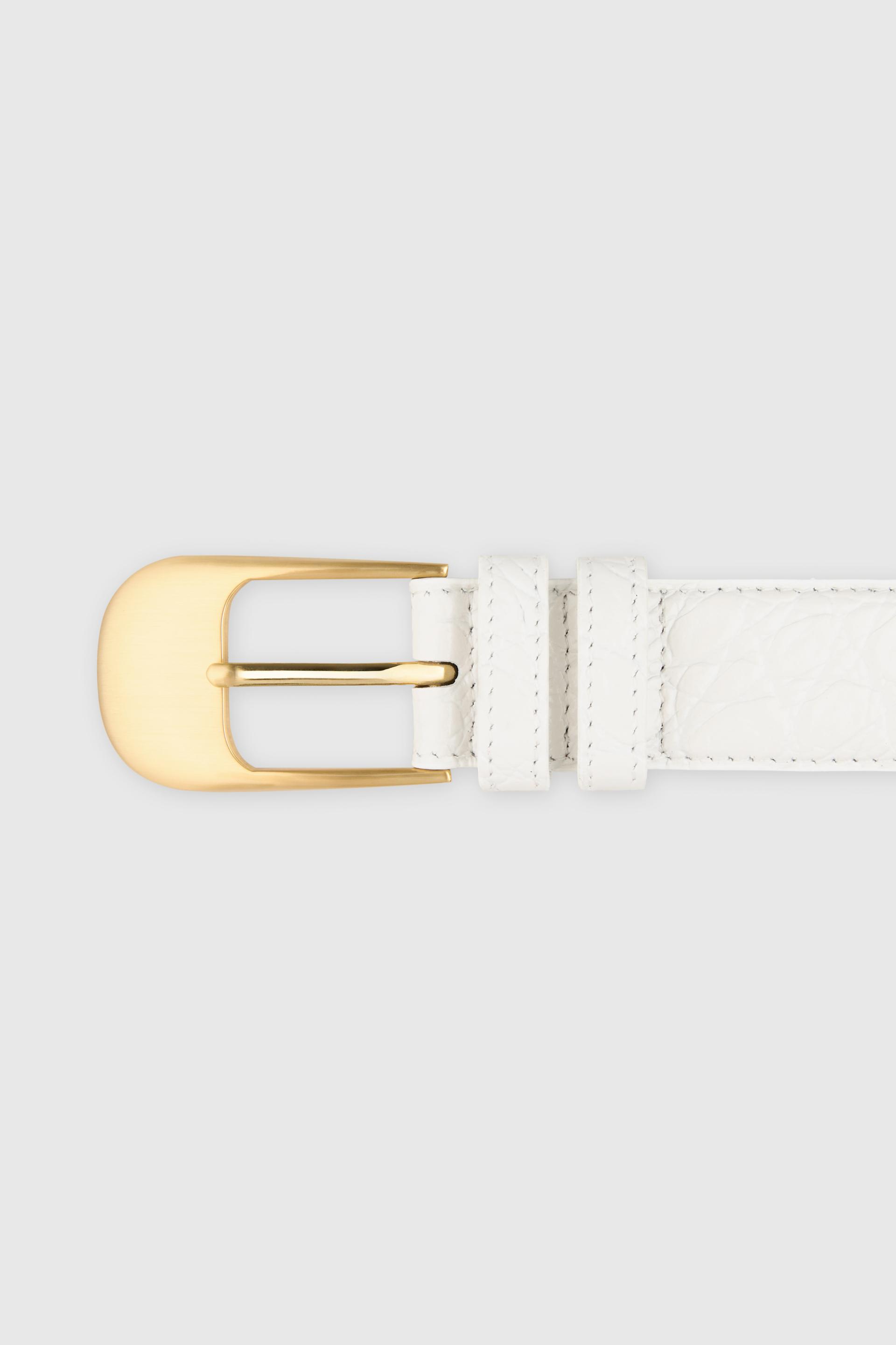 OMBRA BUCKLE BELT WHITE CROCO GOLD
