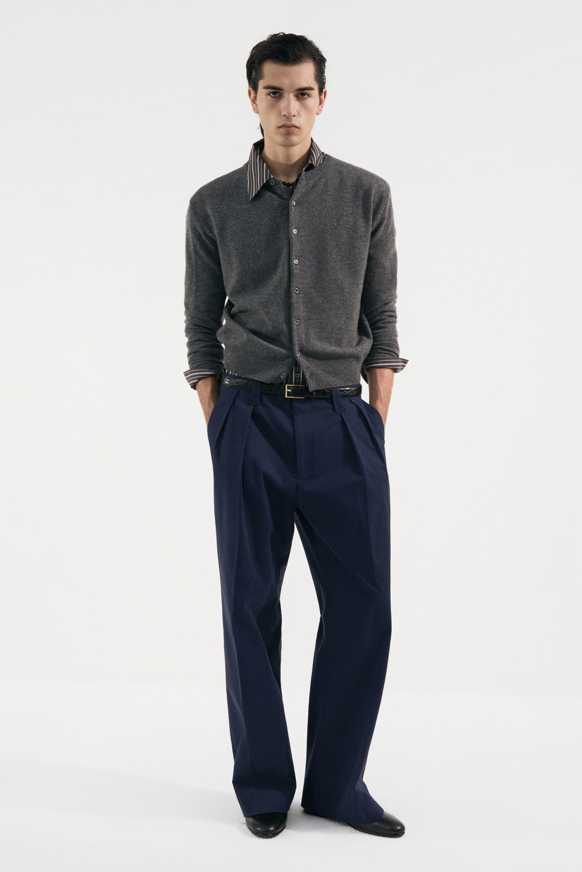 KILT TAILORED COTTON TROUSERS BLUE NAVY
