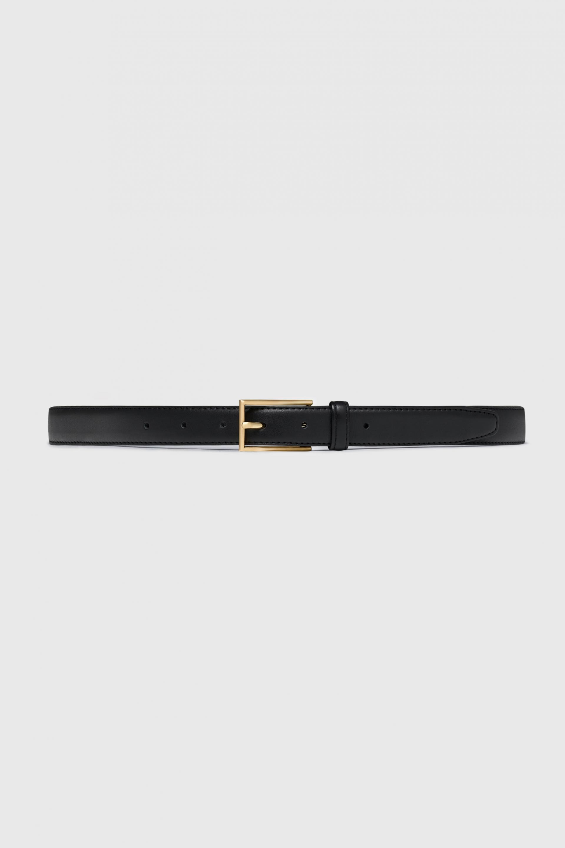 RECTANGLE BUCKLE BELT BLACK GOLD