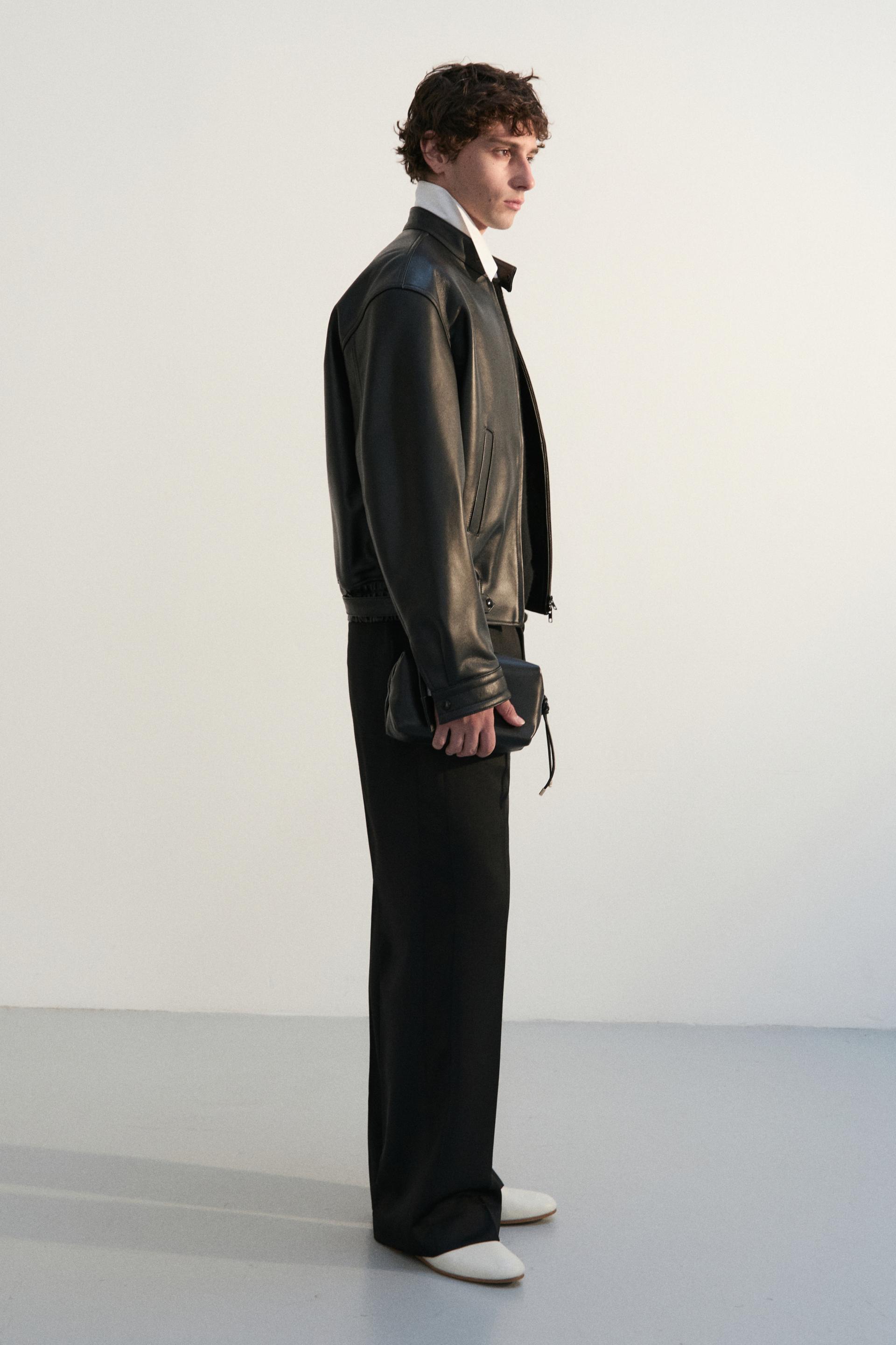 COMAN LAMBSKIN CAFE RACER JACKET BLACK