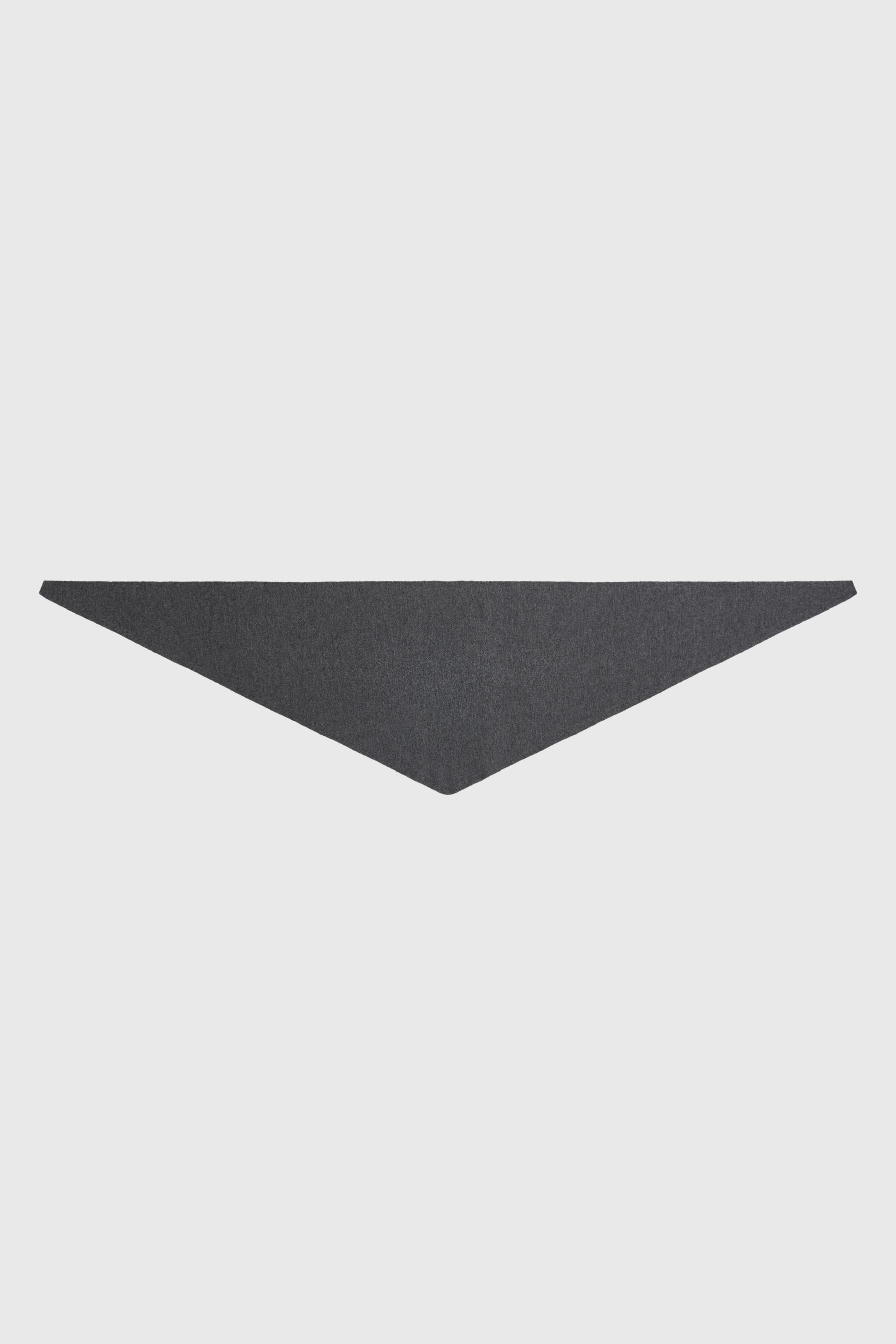 MERINO WOOL TRIANGULAR SCARF GREY