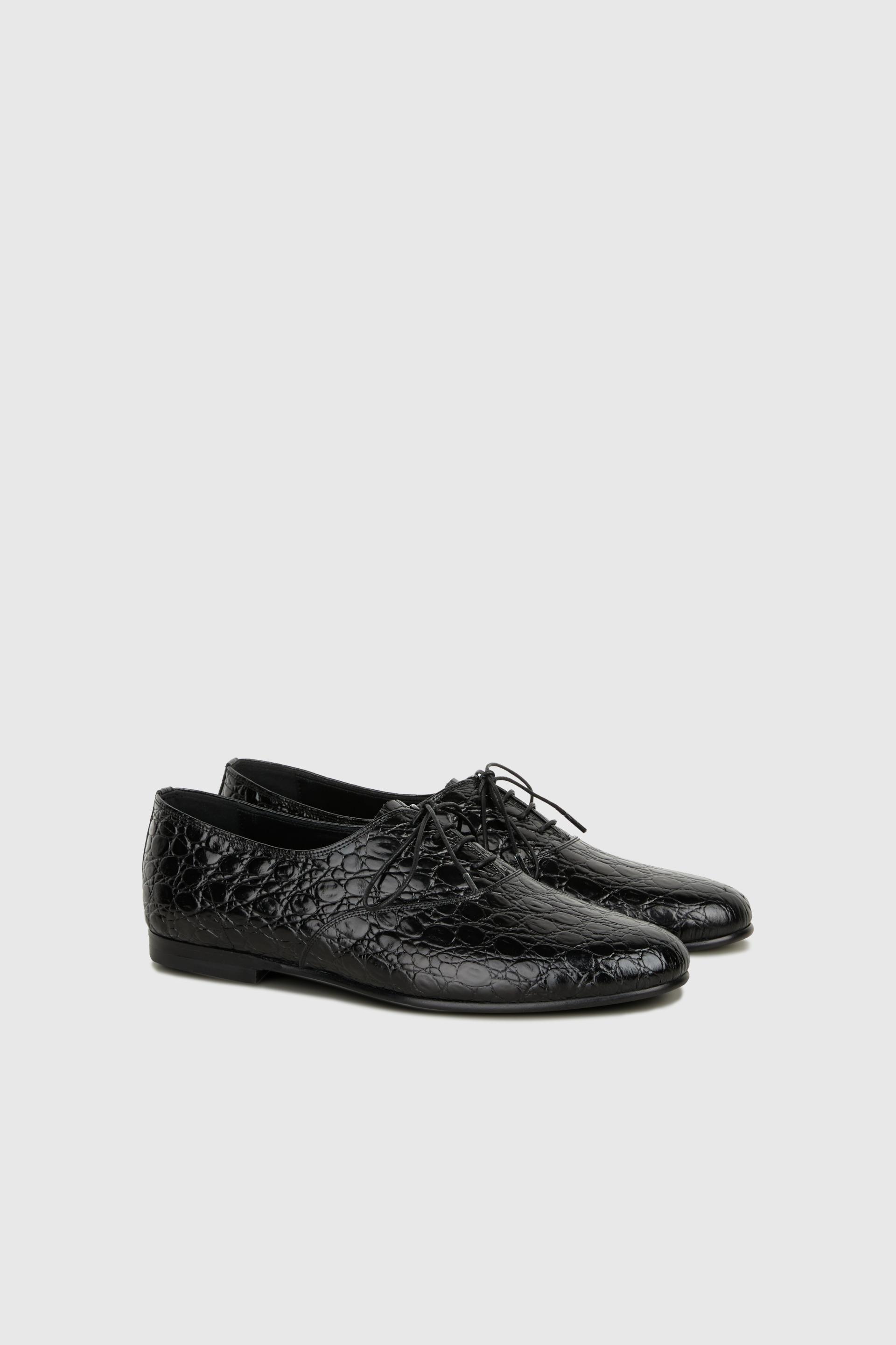 CREPE JAZZ OXFORDS BLACK CROCO