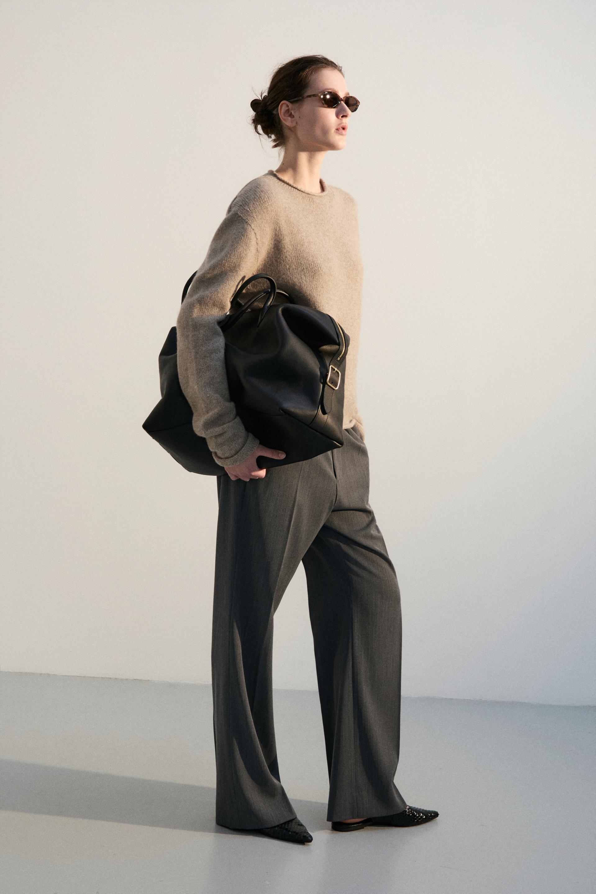 FONTA WOOL DRESS TROUSERS CONCRETE