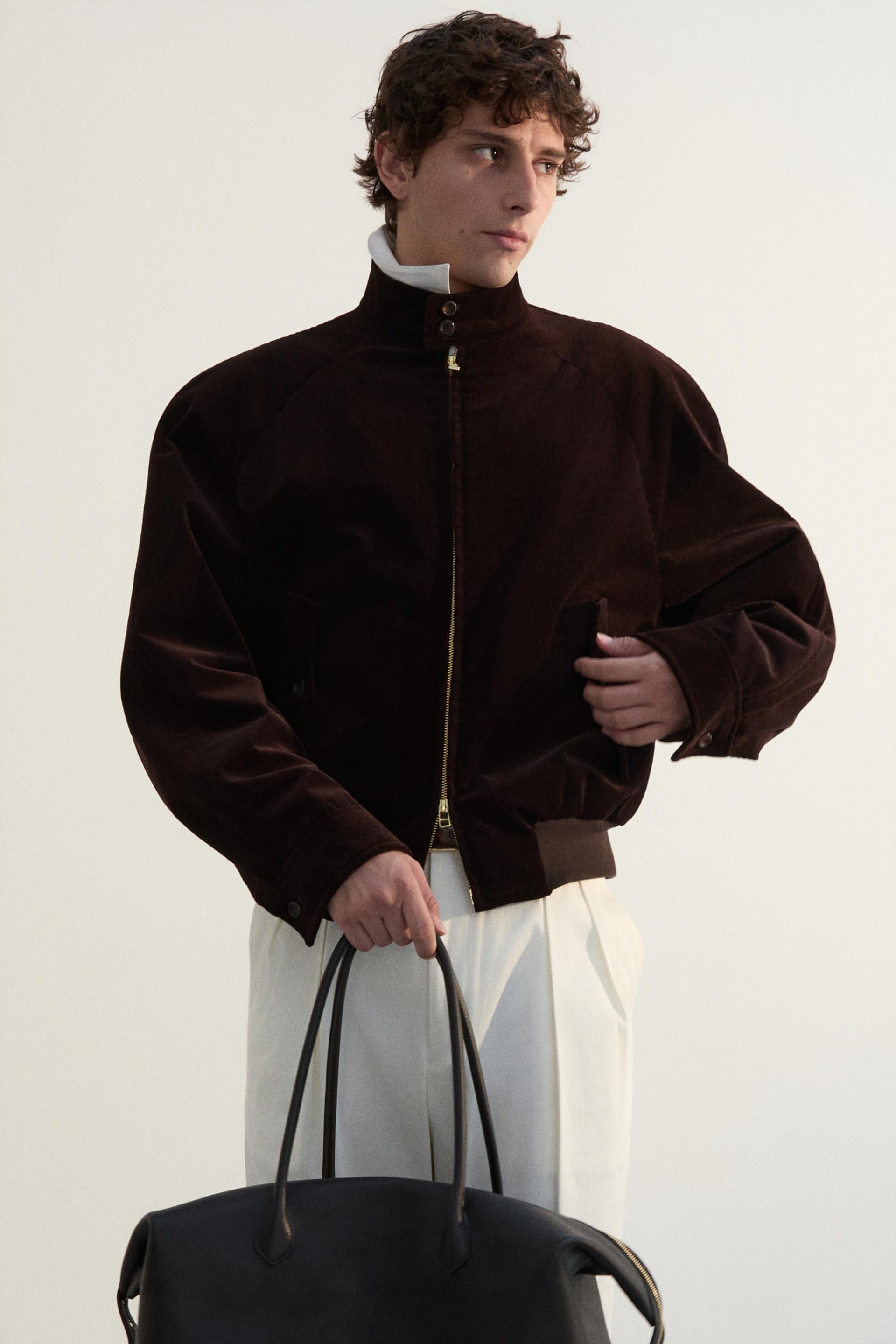 MONO CORDUROY HARRINGTON JACKET DARK PECAN