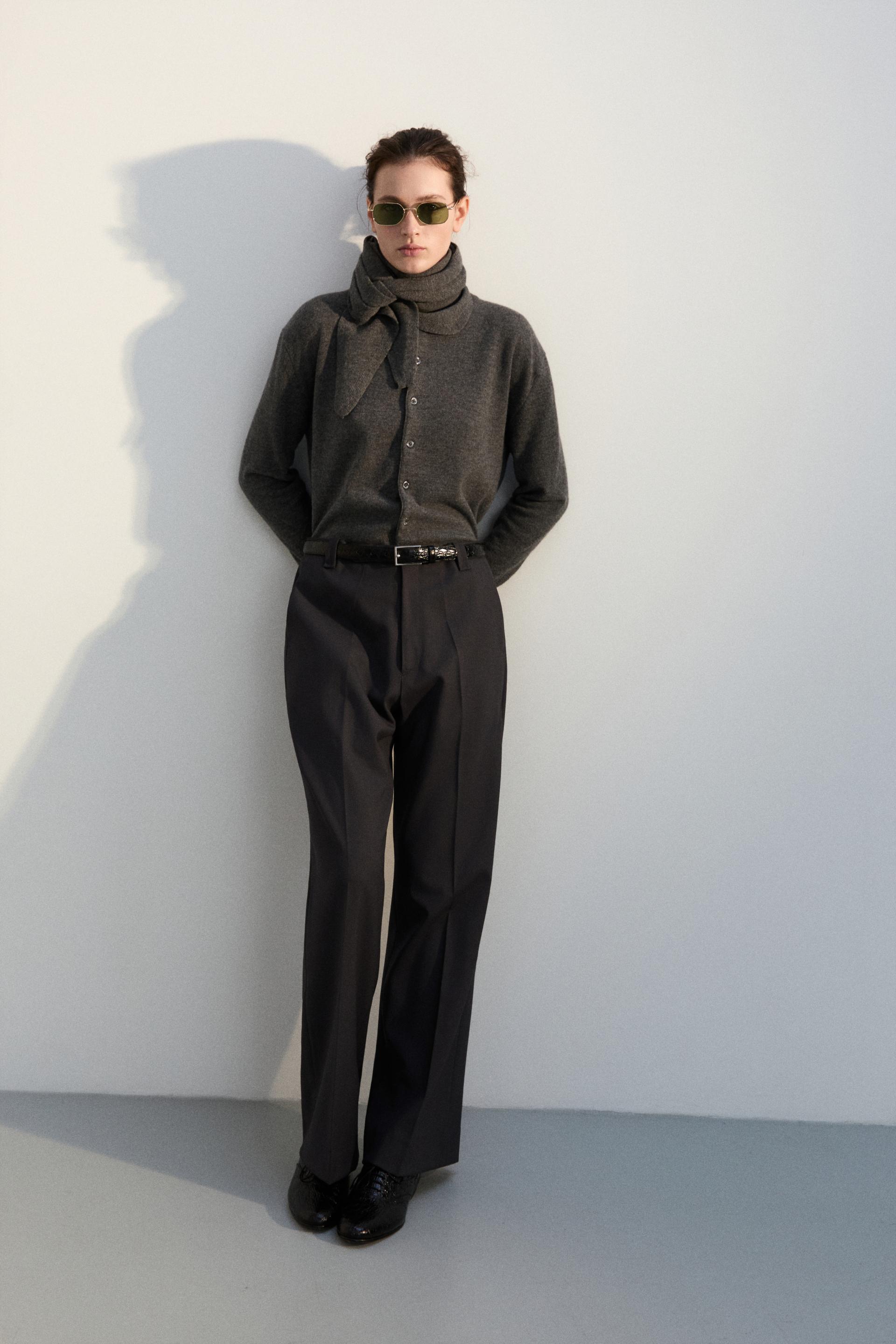 FONTA WOOL DRESS TROUSERS GALENA GREY
