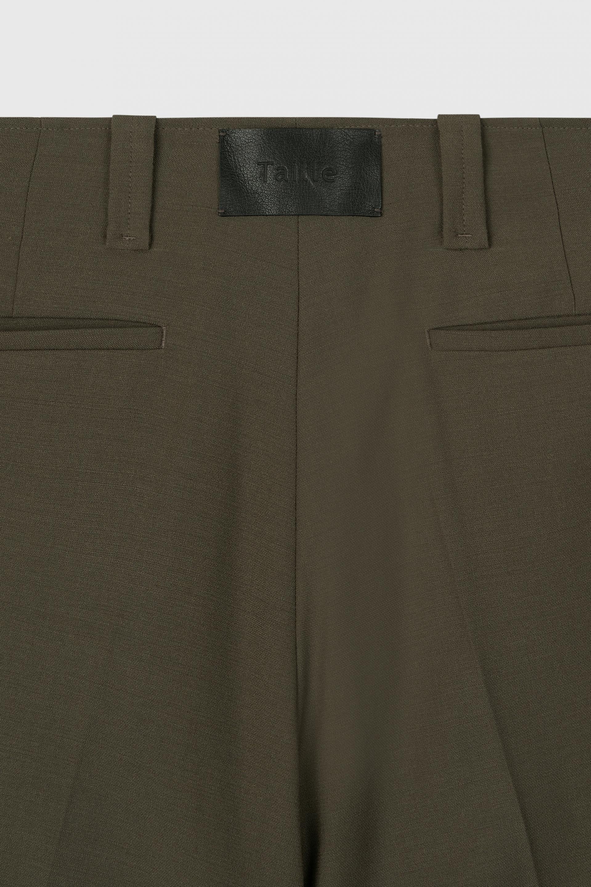 GALA PLEATED WIDE-LEG TROUSERS DARK CEDAR