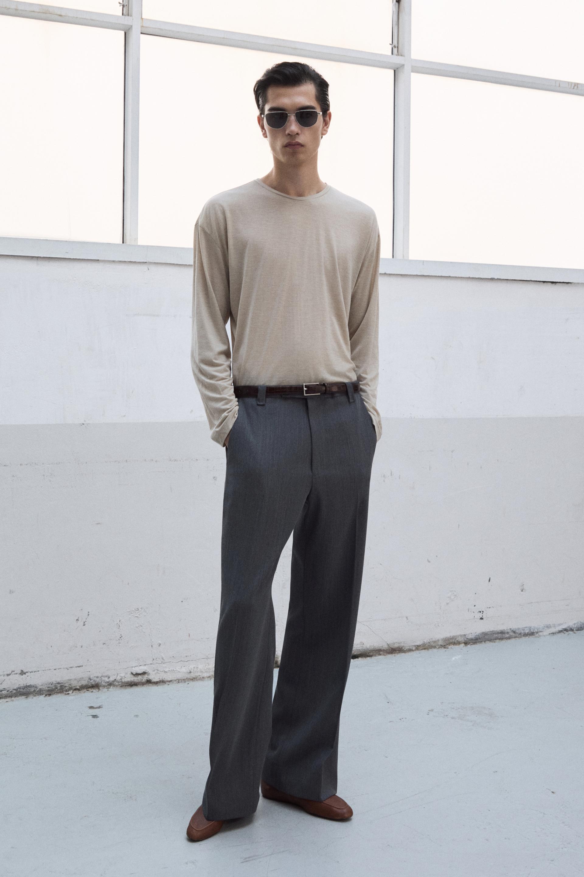 WOOL BLEND SILKY JERSEY TOP SEPIA