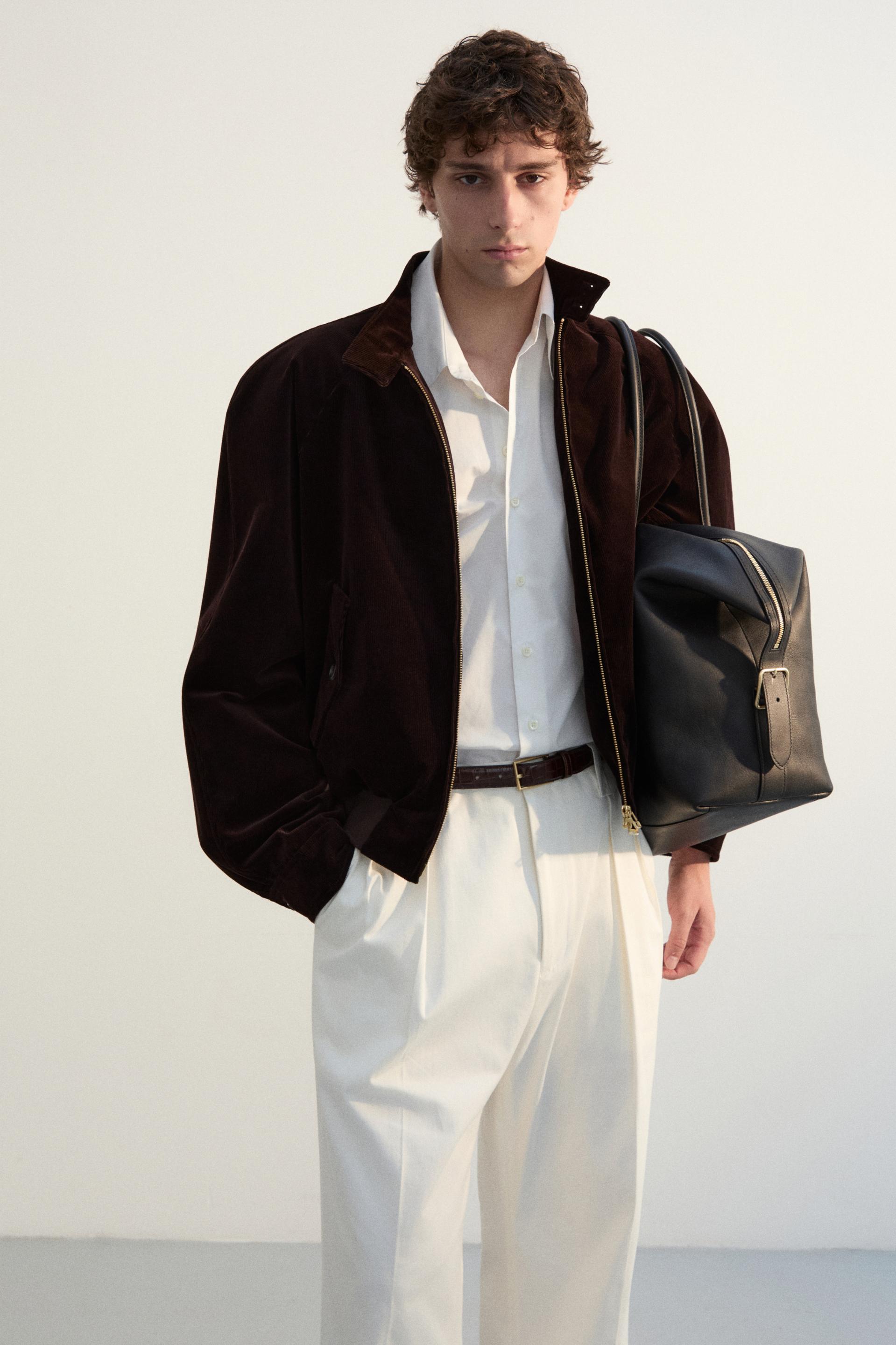 MONO CORDUROY HARRINGTON JACKET DARK PECAN