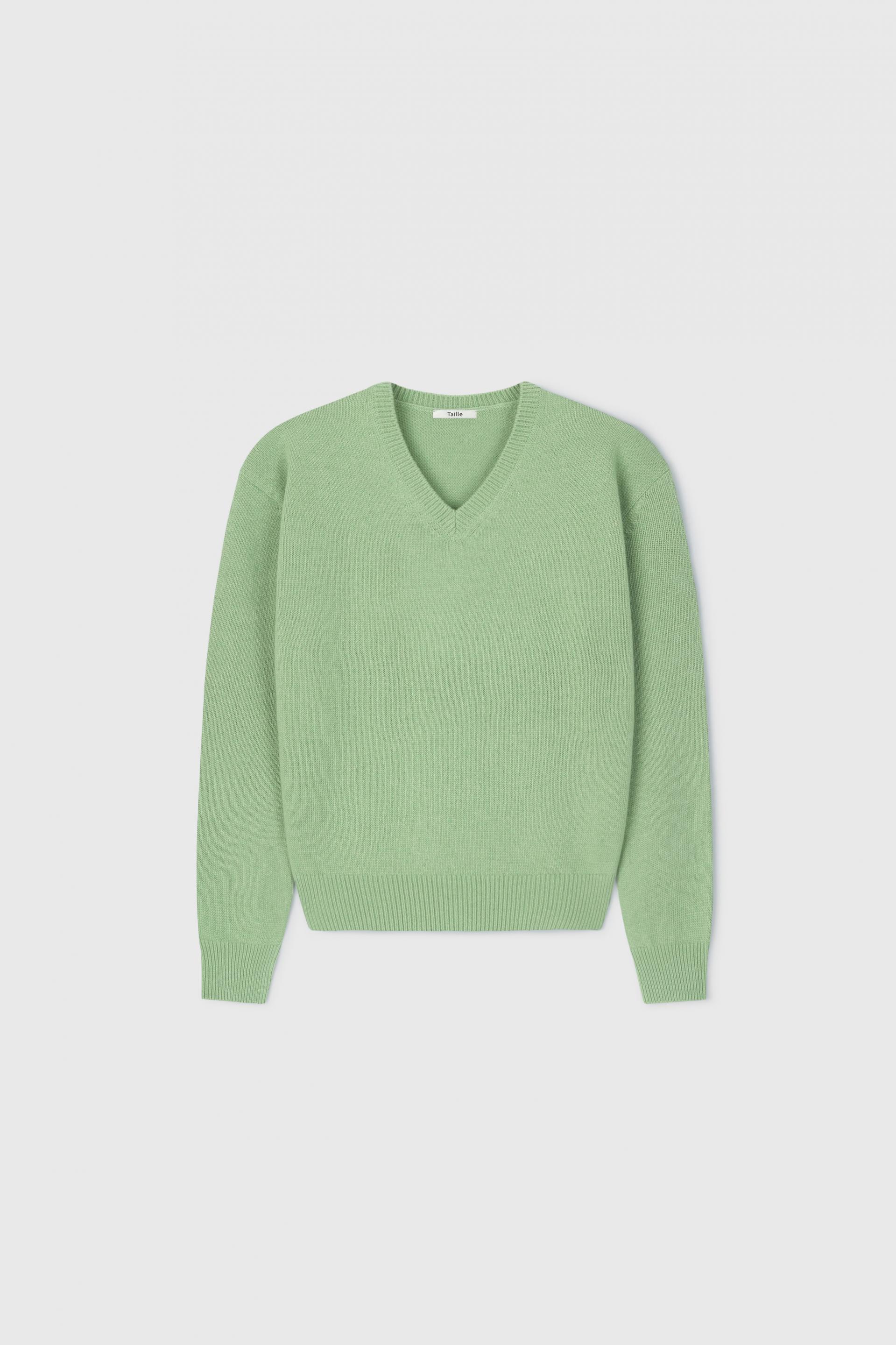 PARMA WOOL TL CLASSIC V-NECK SWEATER PEPPERMINT