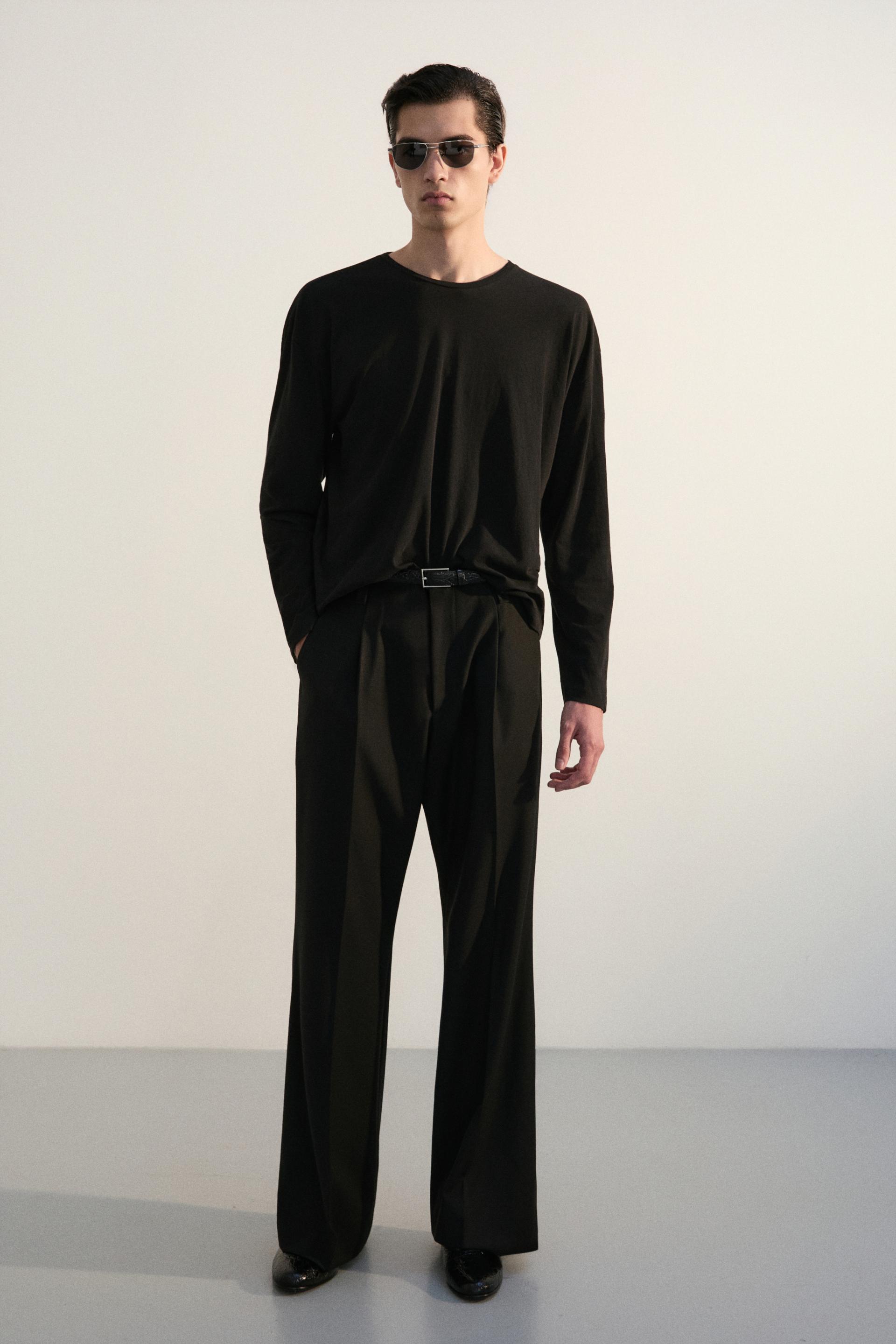 COTTON SILKY JERSEY TOP BLACK