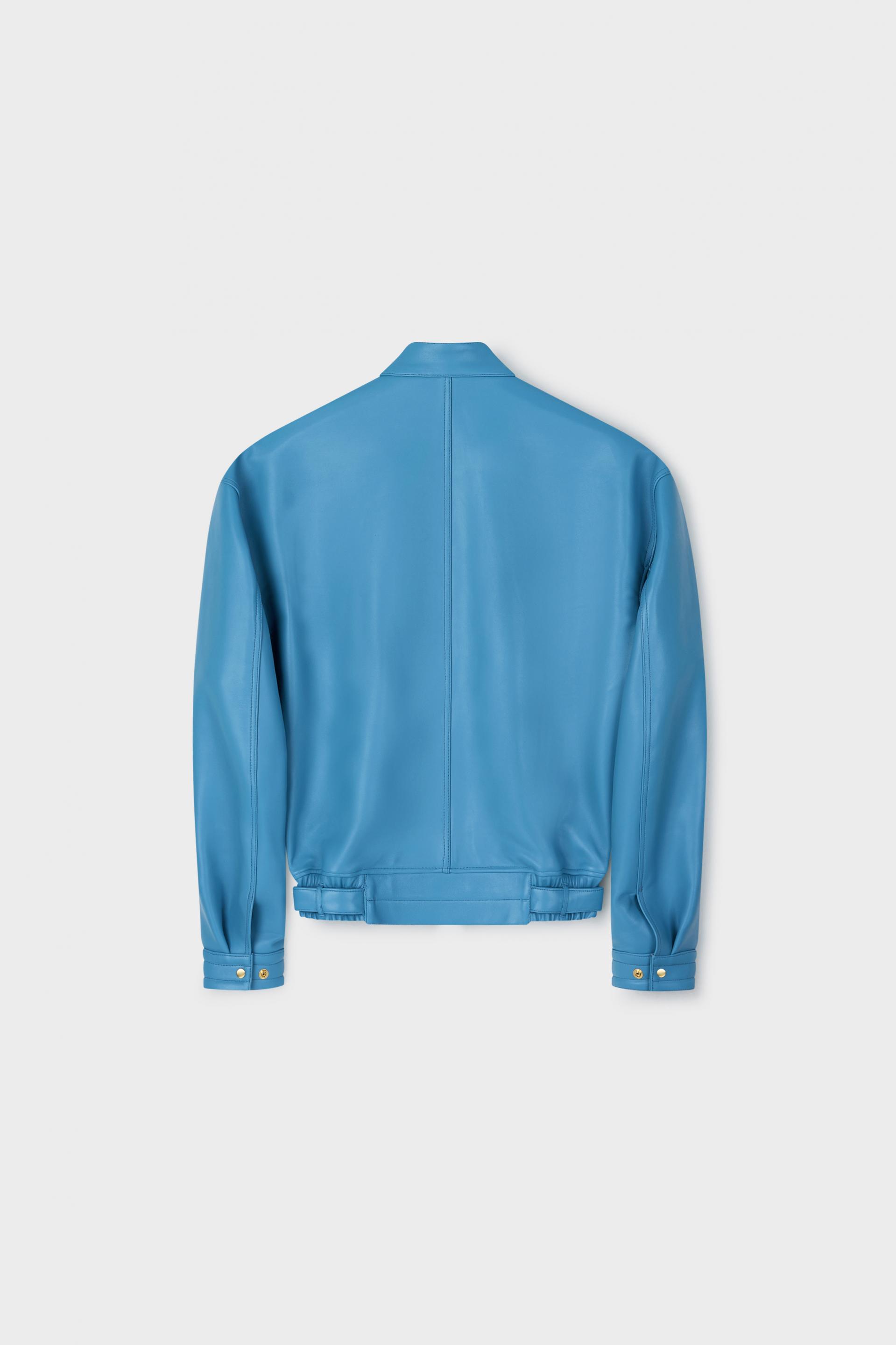 COMAN LAMBSKIN CAFE RACER JACKET OLD TURQUOISE