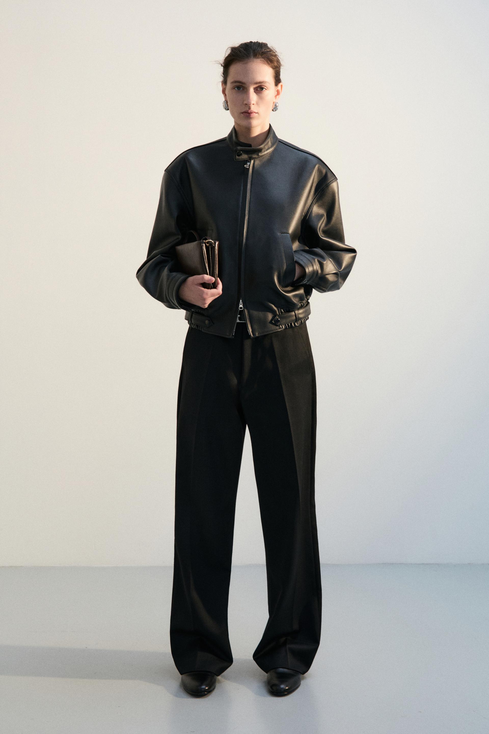 COMAN LAMBSKIN CAFE RACER JACKET BLACK
