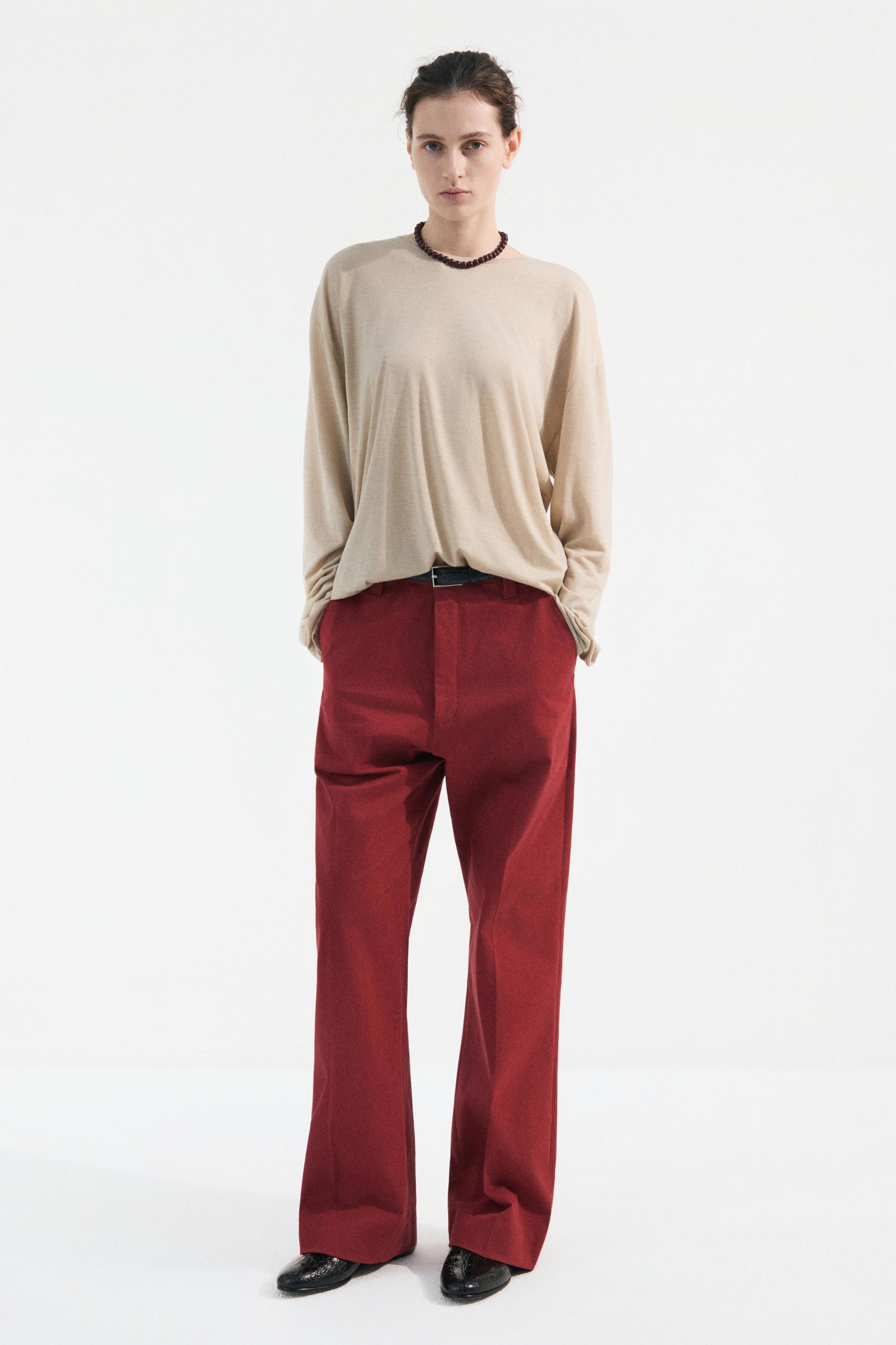 WOOL BLEND SILKY JERSEY TOP SEPIA