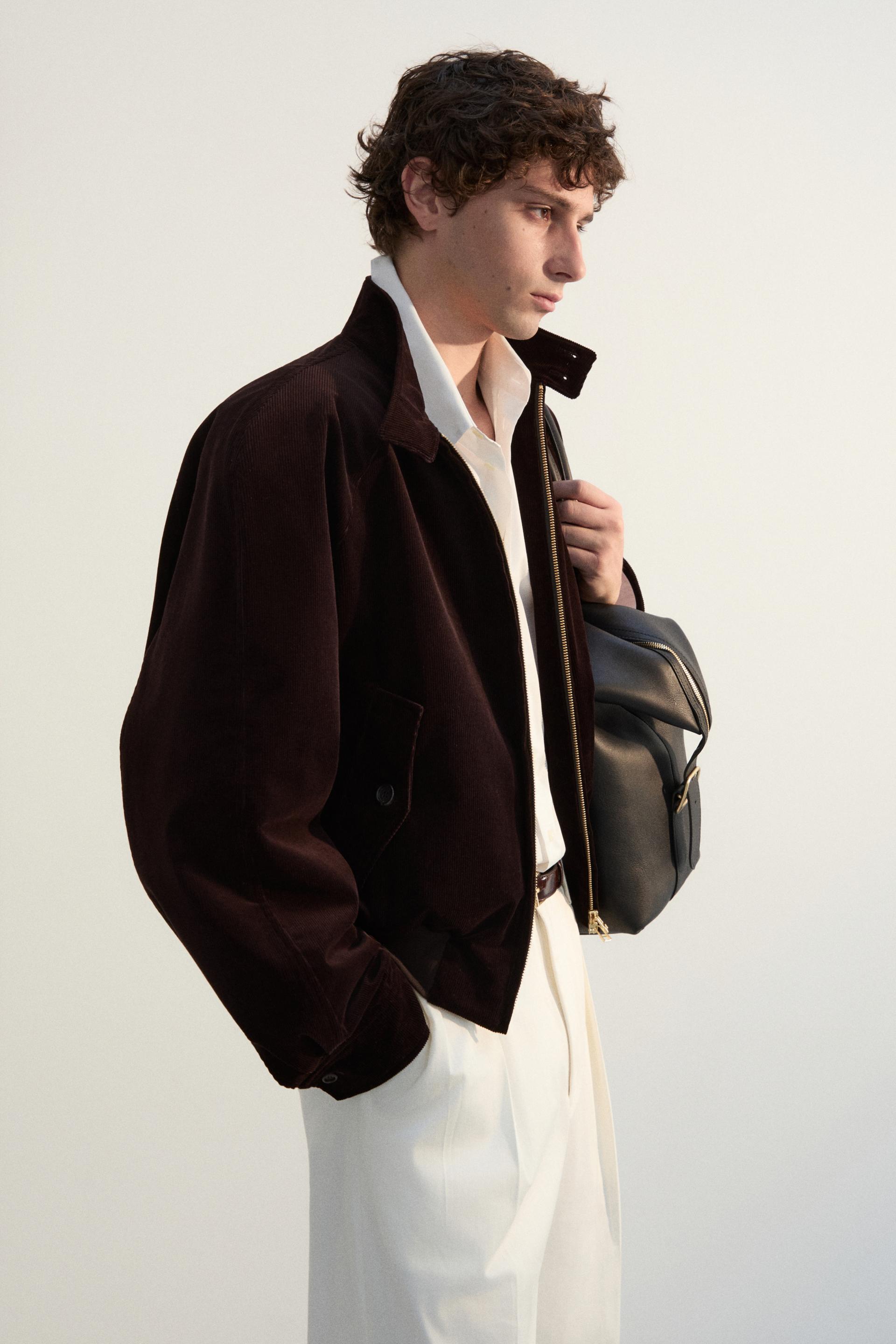 MONO CORDUROY HARRINGTON JACKET DARK PECAN