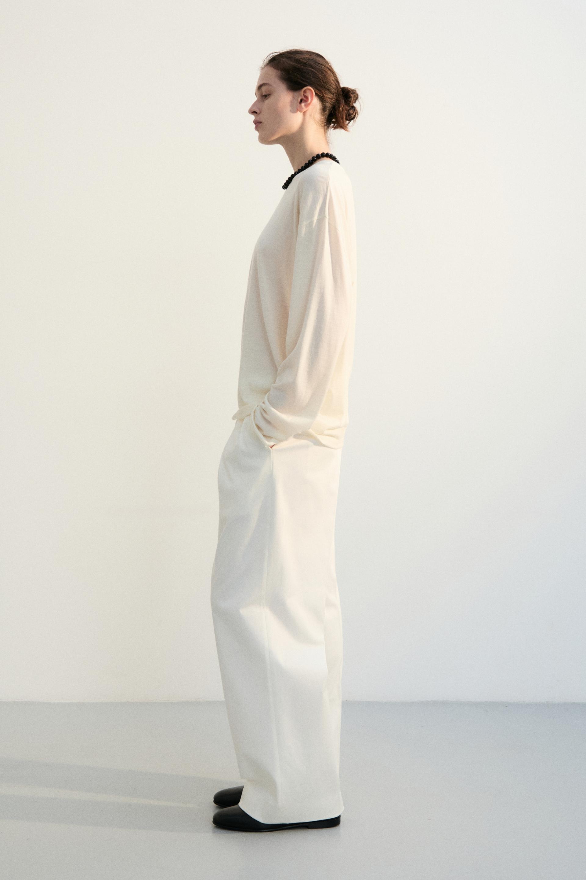 KILT TAILORED COTTON TROUSERS SAIL WHITE