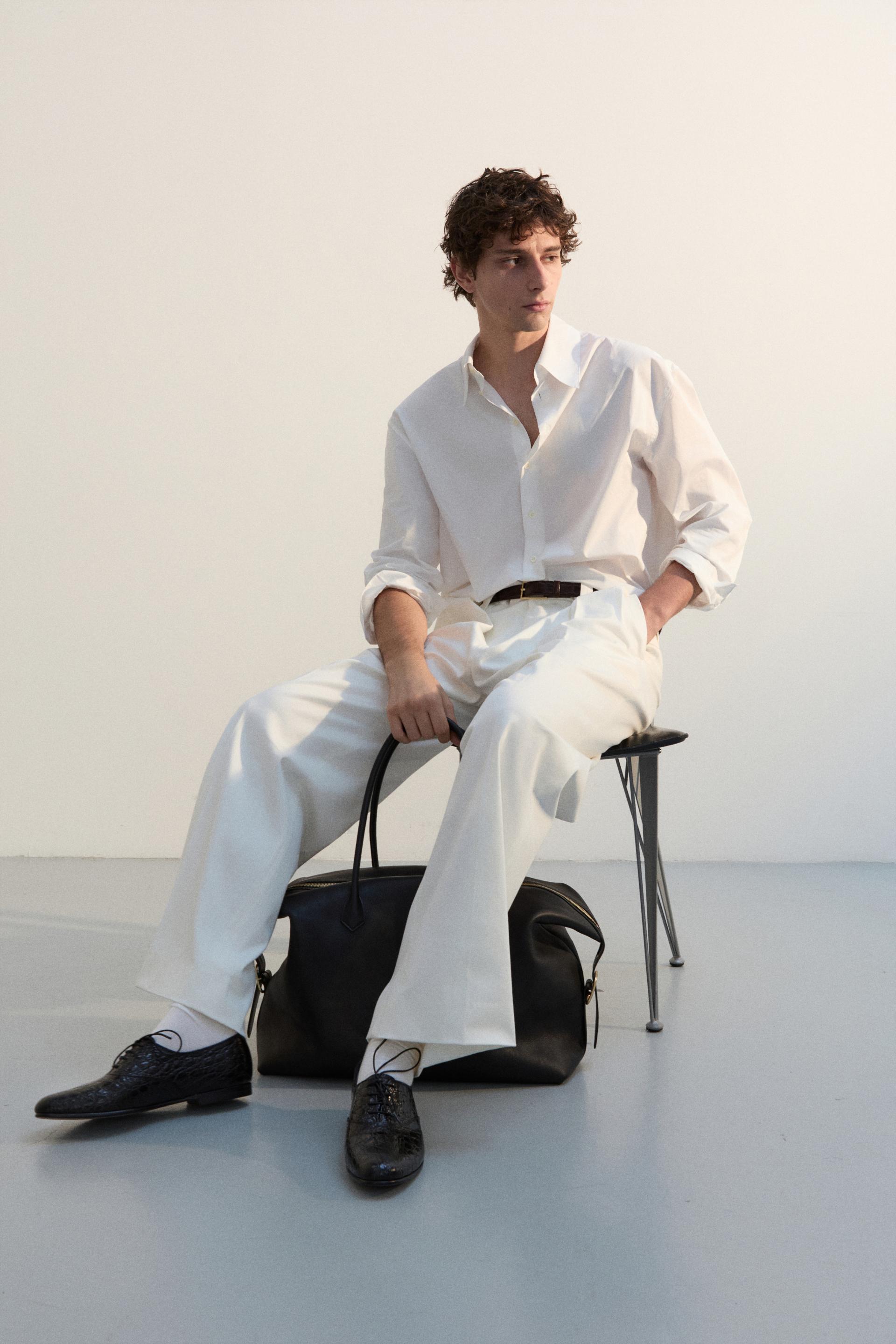 SOLID COTTON POPLIN BOY SHIRT WHITE