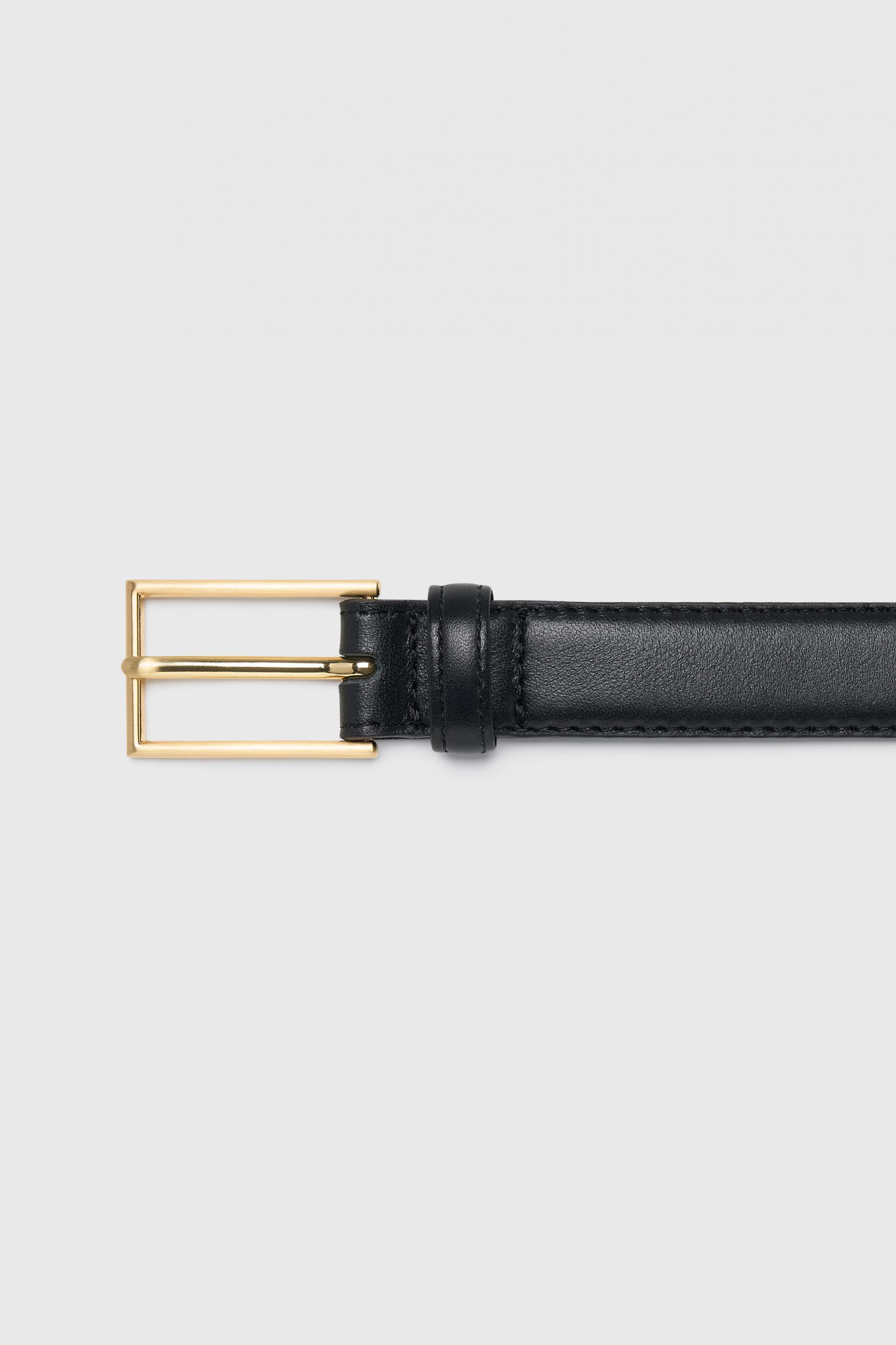 RECTANGLE BUCKLE BELT BLACK GOLD