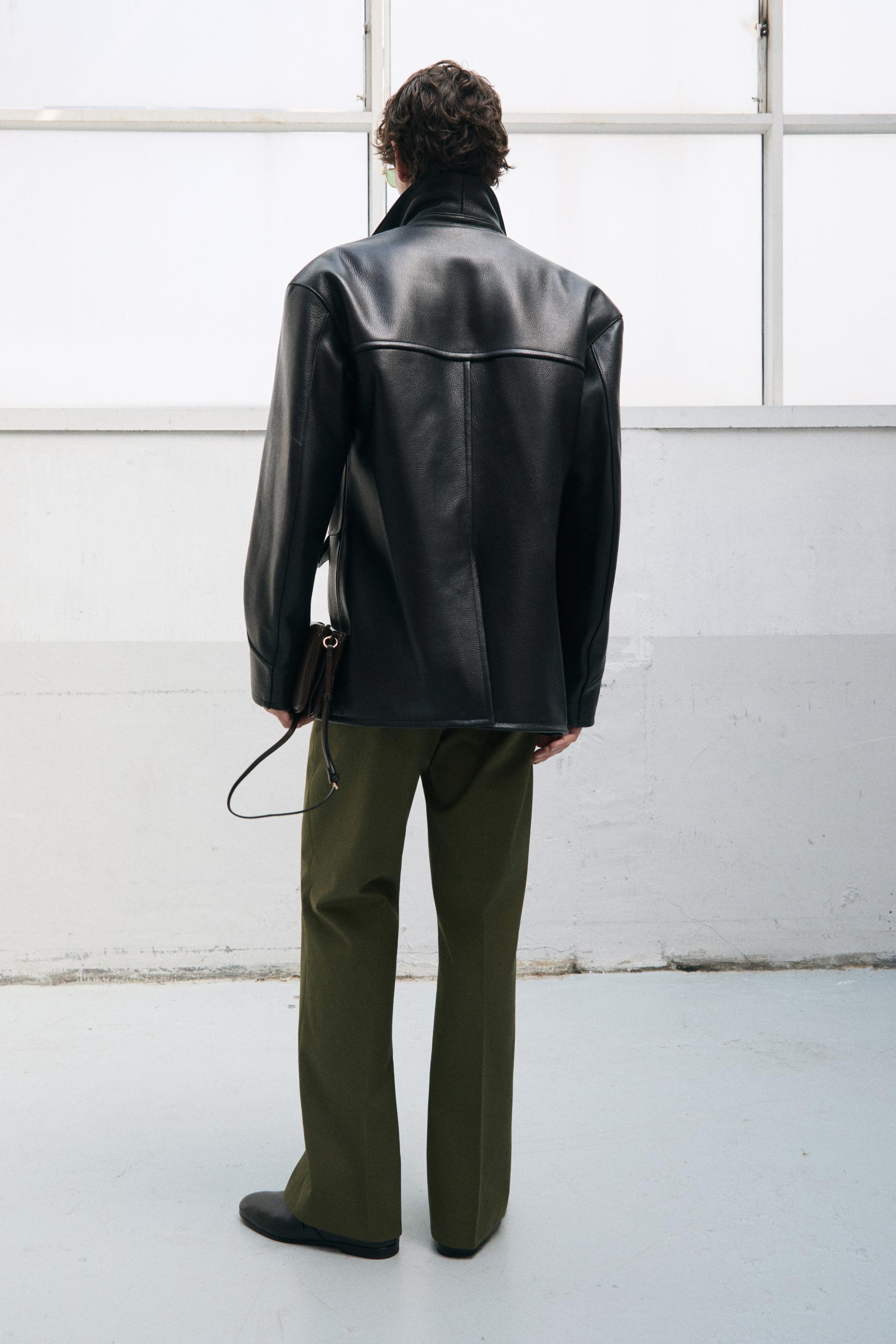 FONTA COTTON DRESS TROUSERS OLIVE DROP